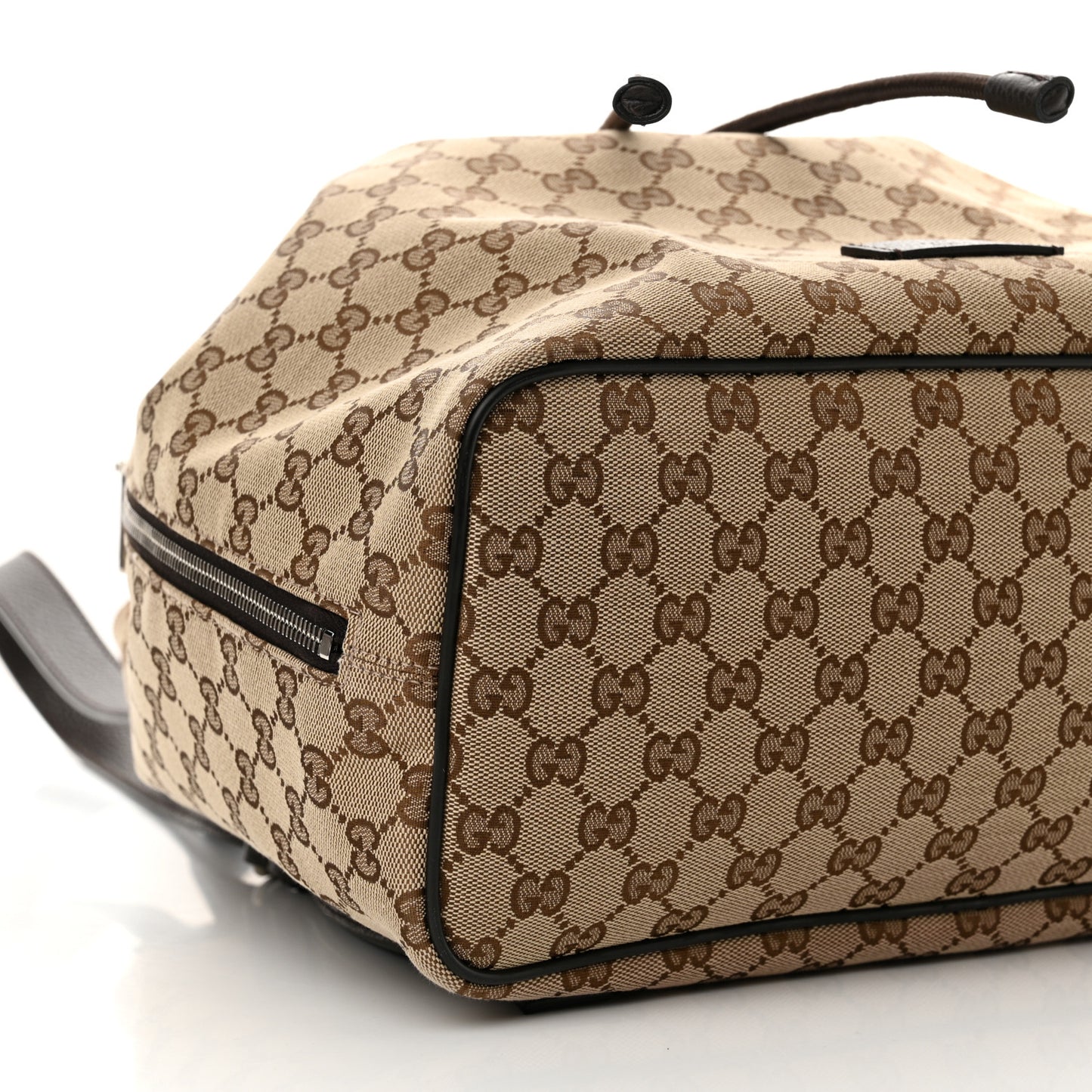 Monogram Dollar Calfskin O Drawstring Backpack Beige Ebony Testa di Moro Dark Chocolate