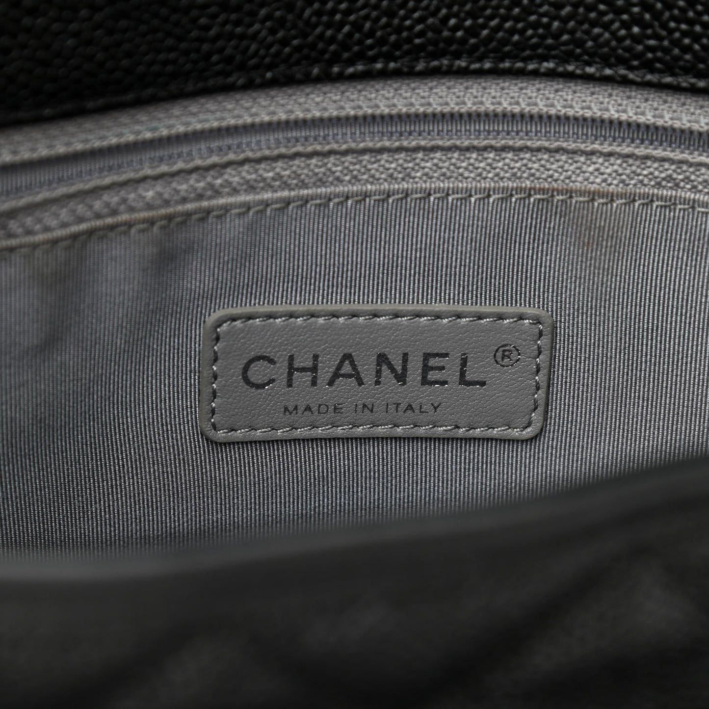 Caviar Quilted Large French Riviera Flap Black