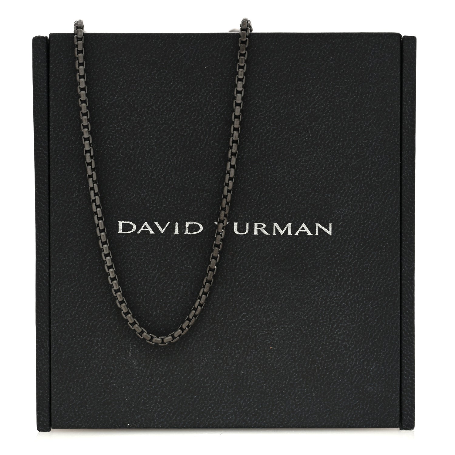 David Yurman Darkened Sterling Silver 2.7mm Box Chain Necklace 16" 5 of 5