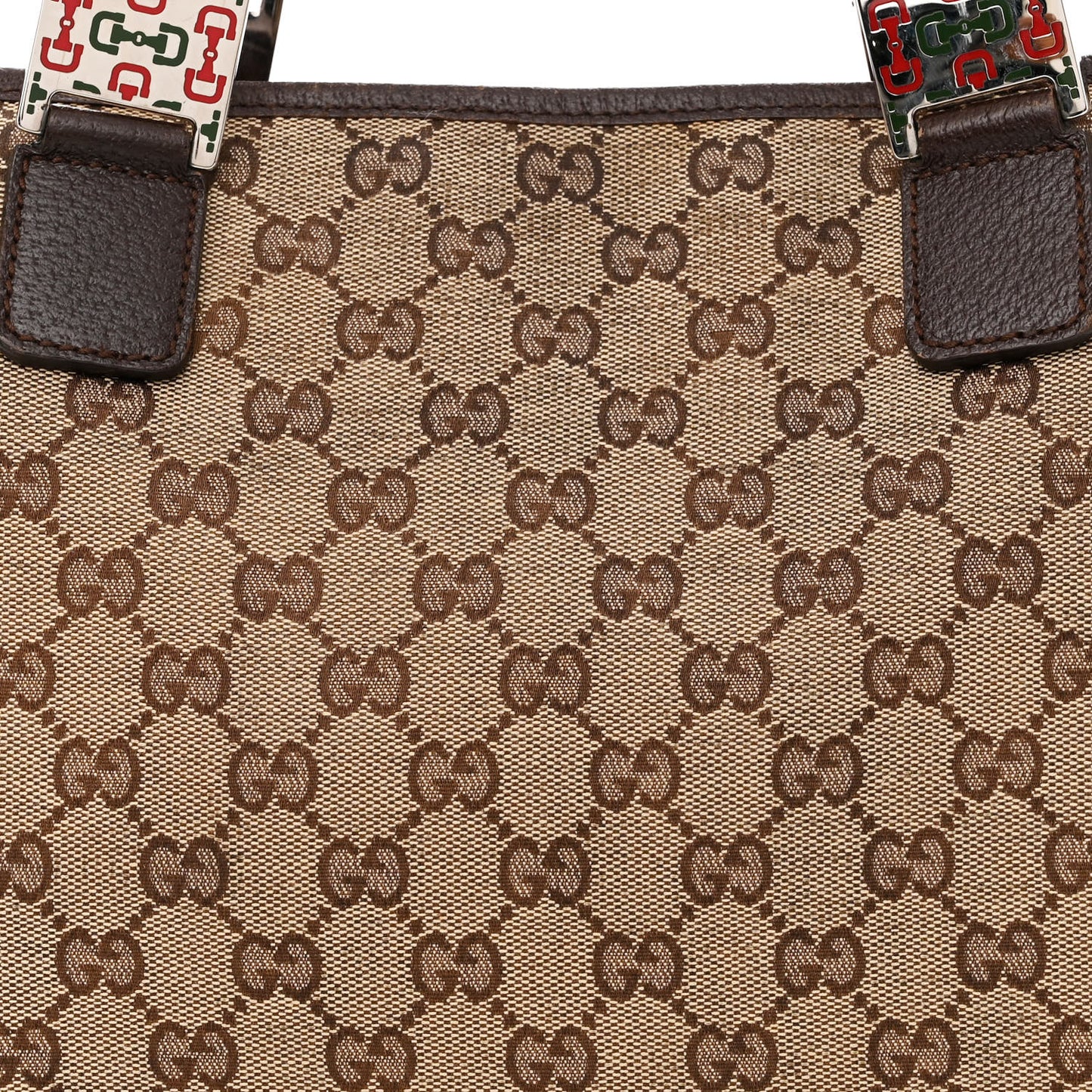 GG Monogram Web Pop Tote Dark Brown