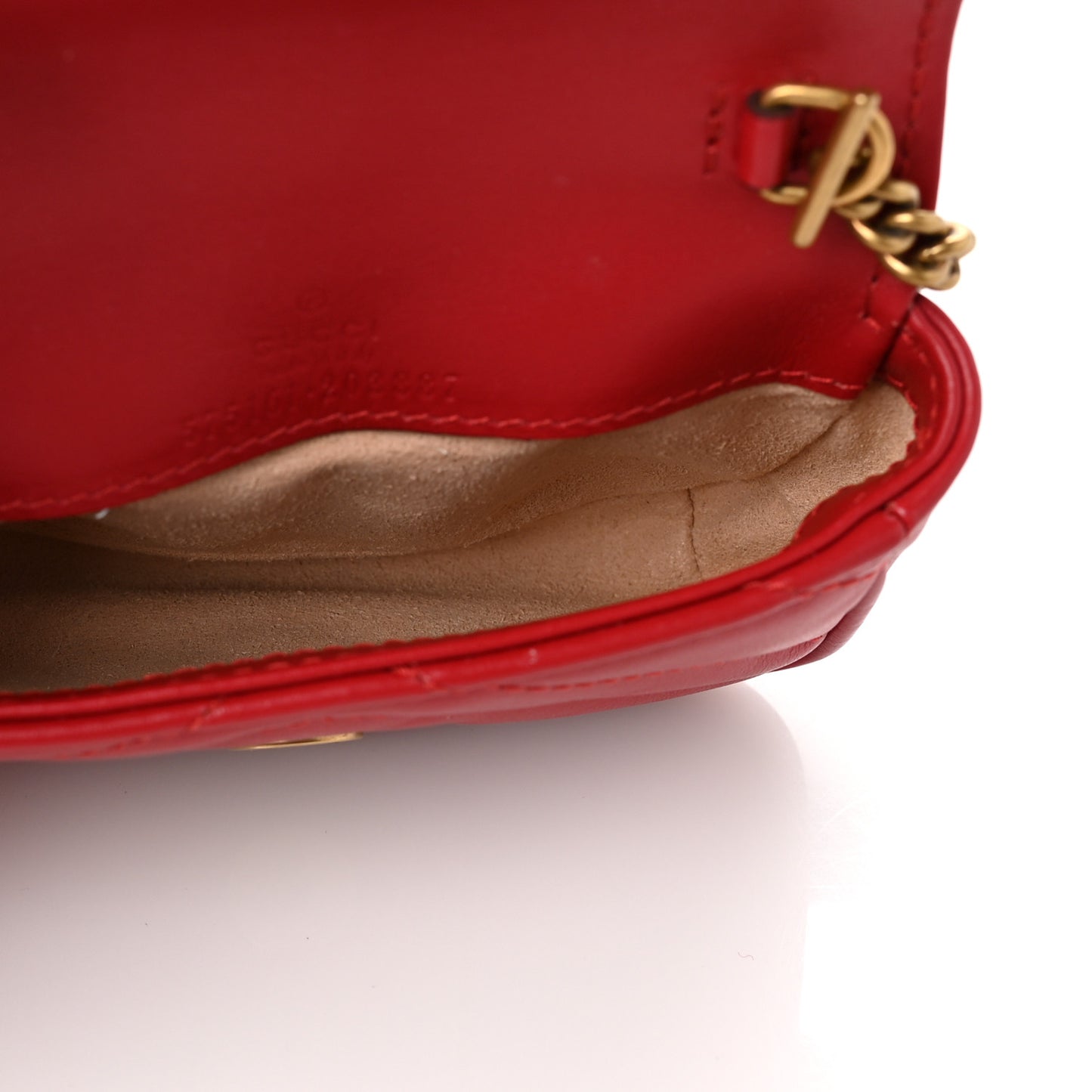 Calfskin Matelasse GG Marmont 2.0 Coin Purse On A Chain Hibiscus Red
