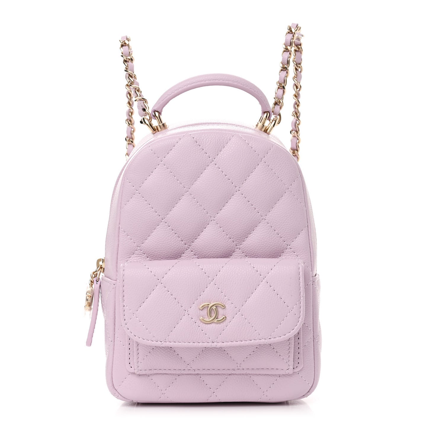 Caviar Quilted CC Mini Classic Backpack Light Purple