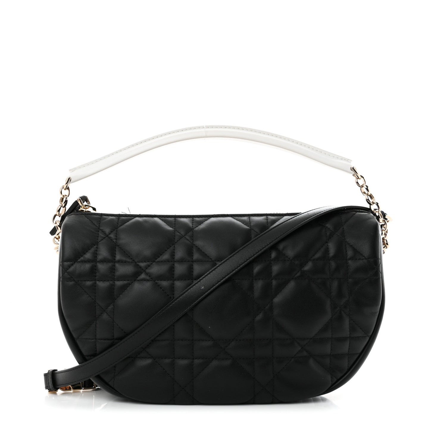 Lambskin Cannage Medium Dior Vibe Hobo Bag Black