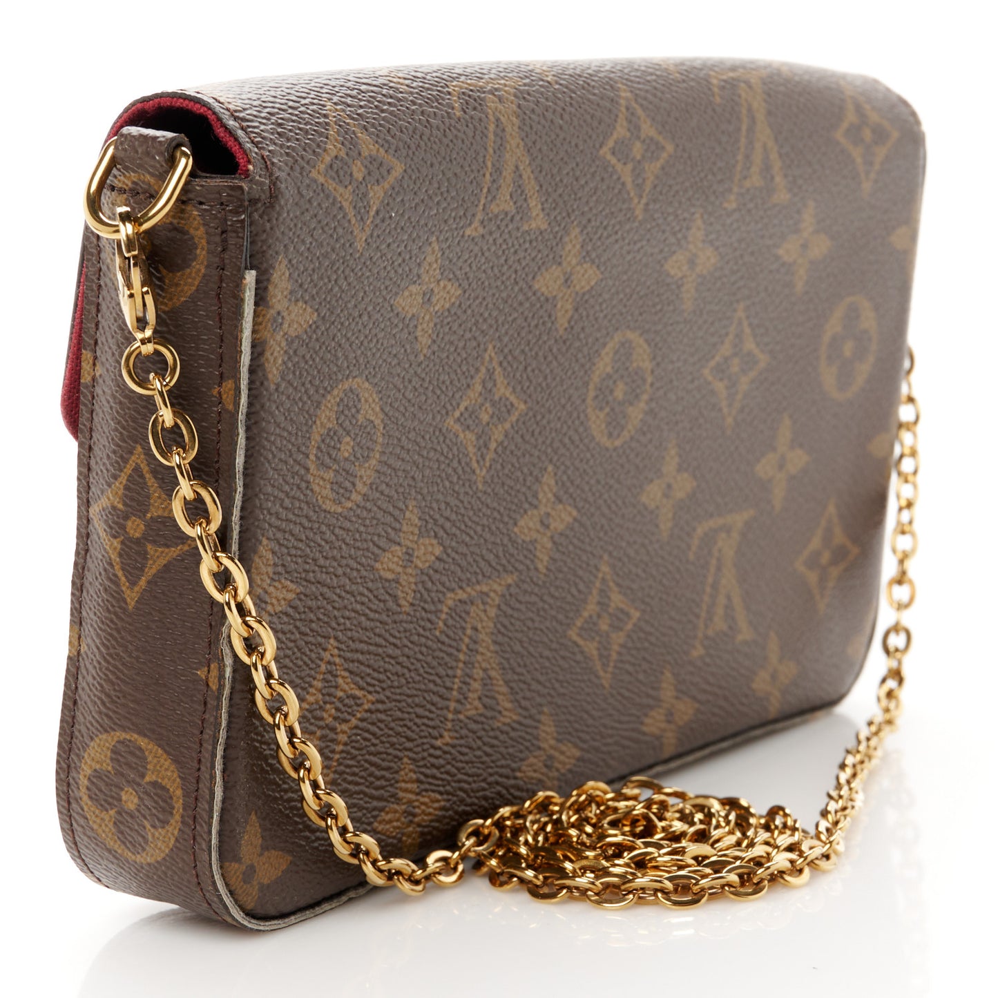 Monogram Pochette Felicie Chain Wallet Fuchsia