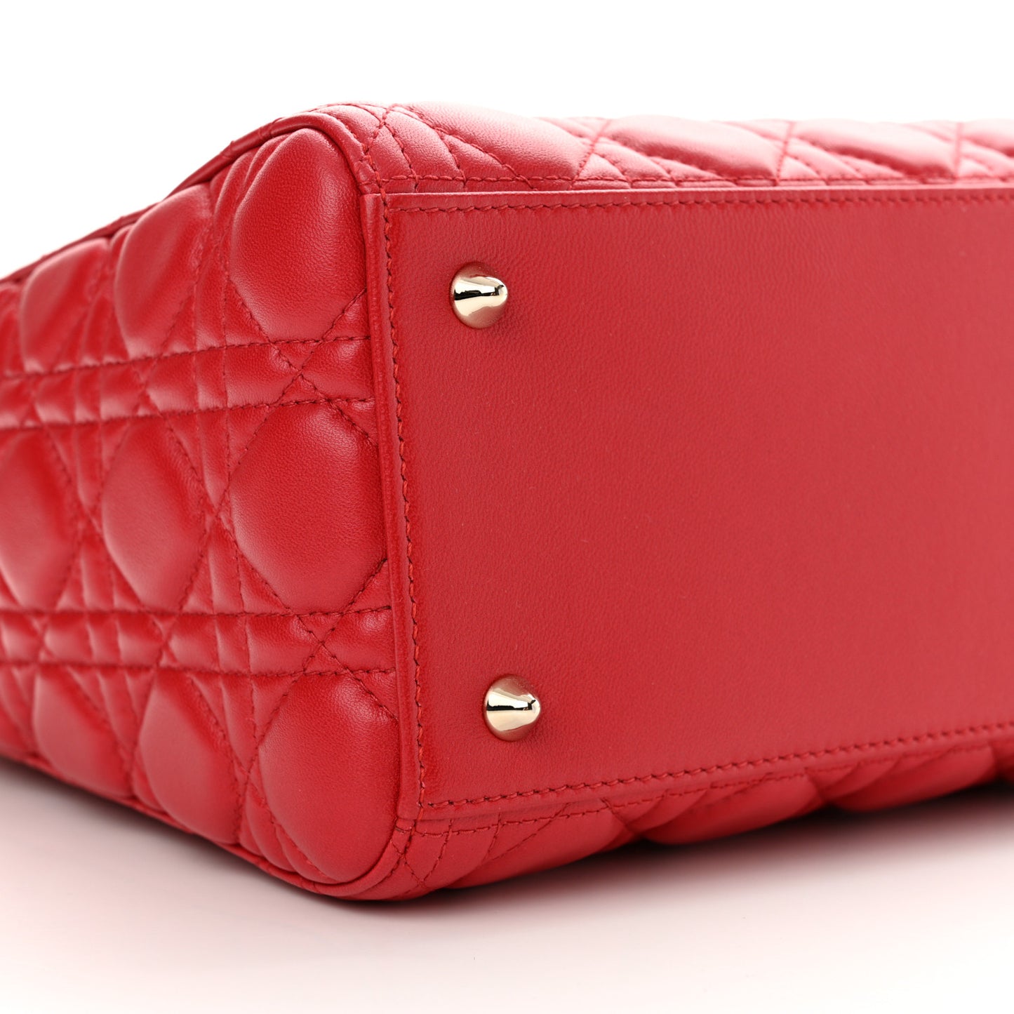 Lambskin Cannage Medium Lady Dior Red