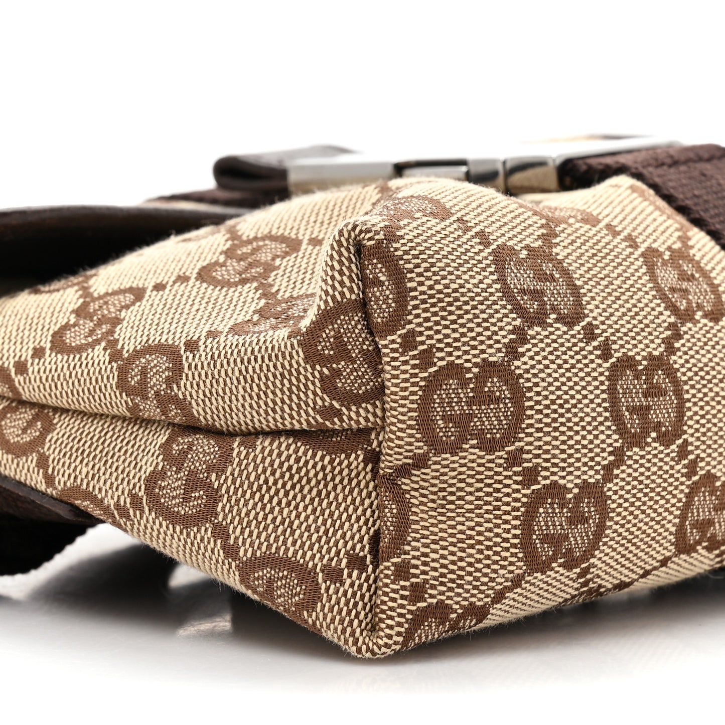 GG Monogram Buckle Belt Bag Dark Brown