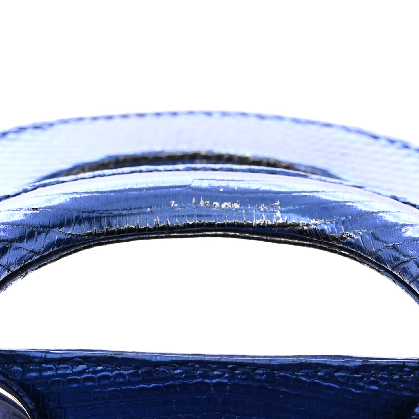 Metallic Lizard Mini Lady Dior Blue
