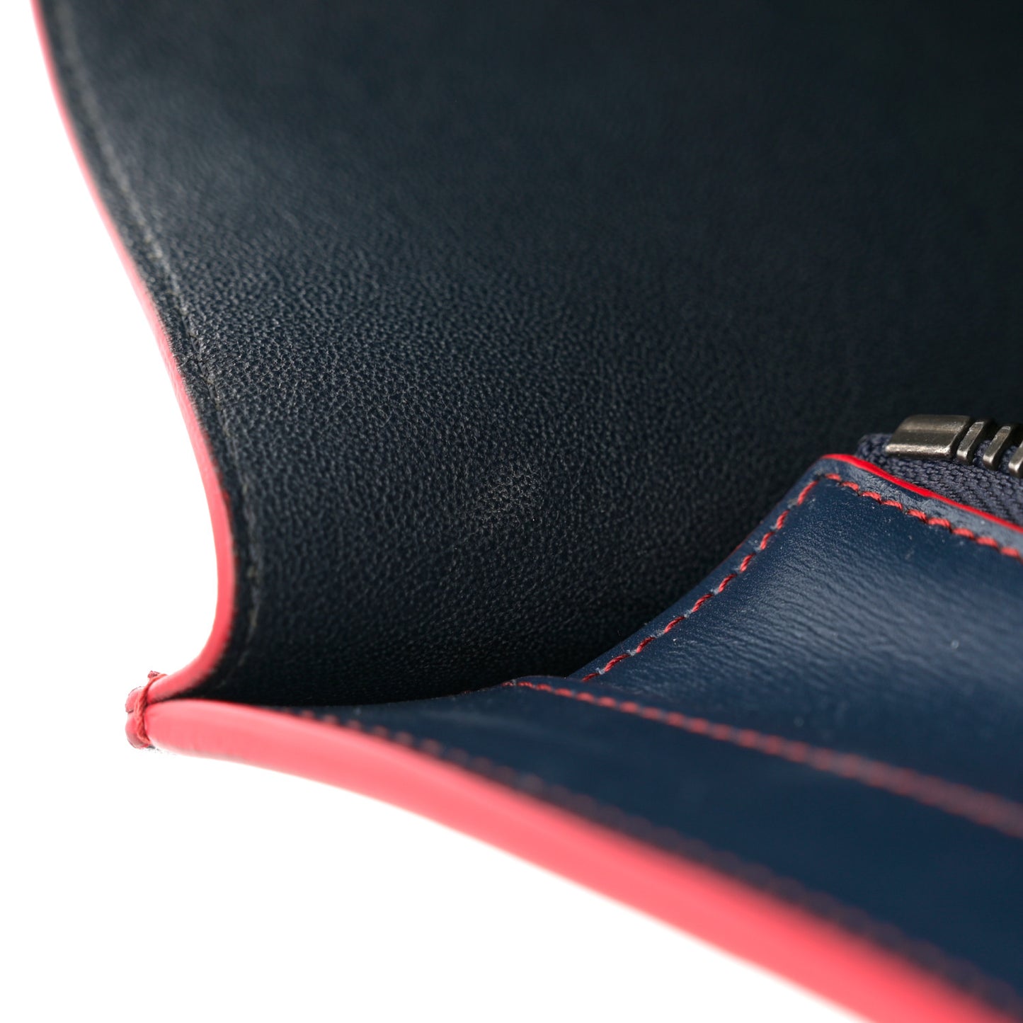 Satin Debossed Calfskin Mini Luggage Navy Blue