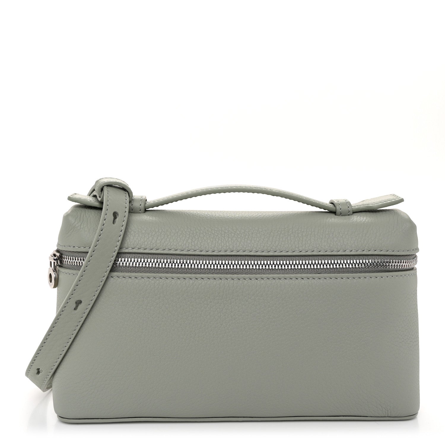 Loro Piana Grained Calfskin L19 Extra Pocket Pouch Eucalyptus