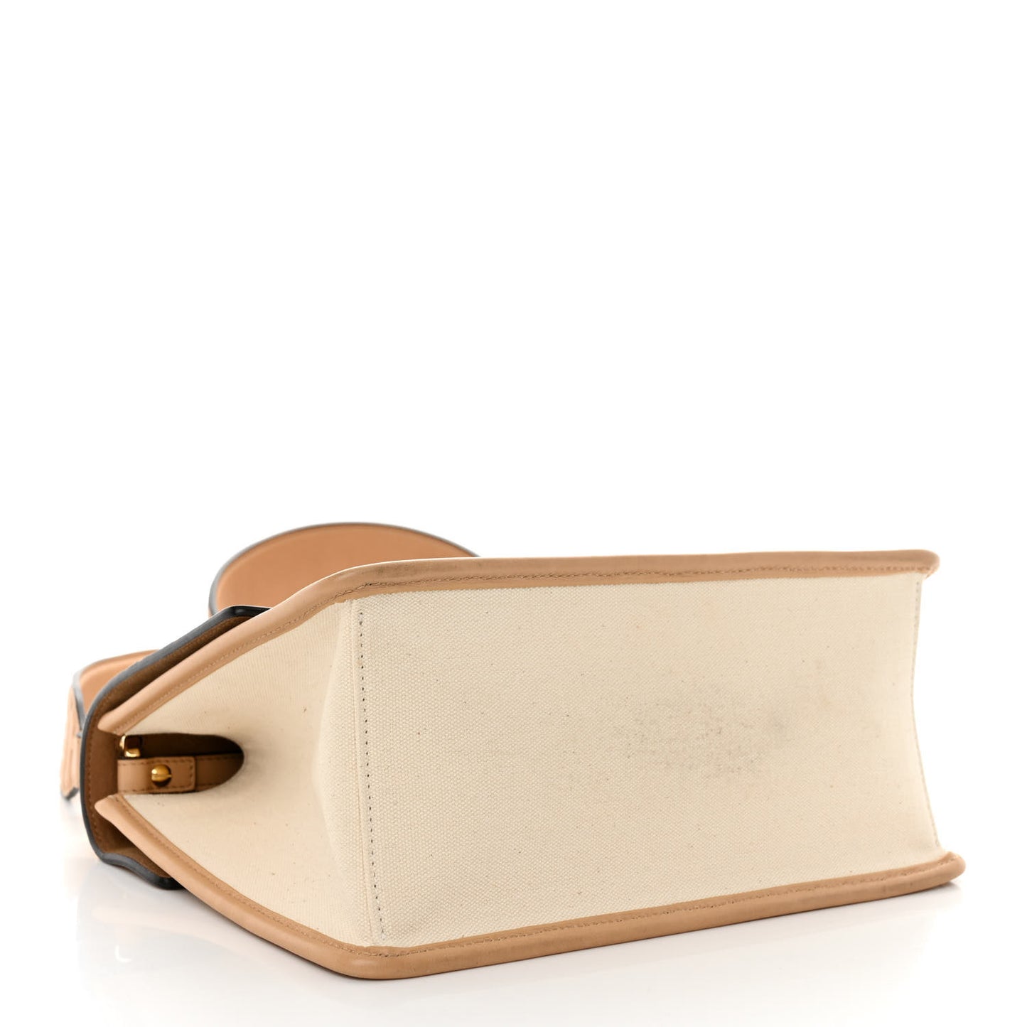 Vitello Cristallo Nature Canvas FF 1974 Embossed Kan U Shoulder Bag Makeup Grezzo