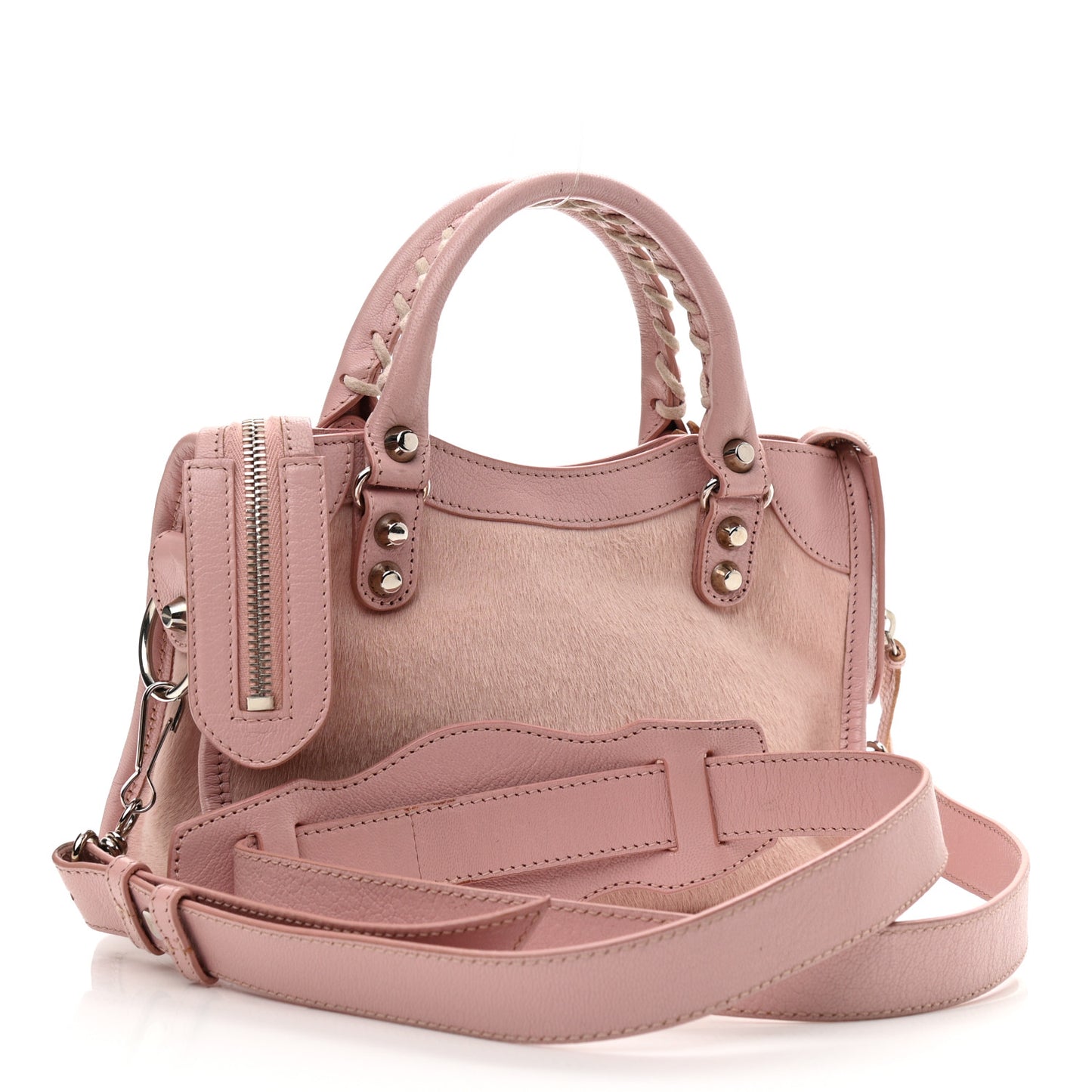 Calf Hair Classic Silver Hardware Mini City Pink