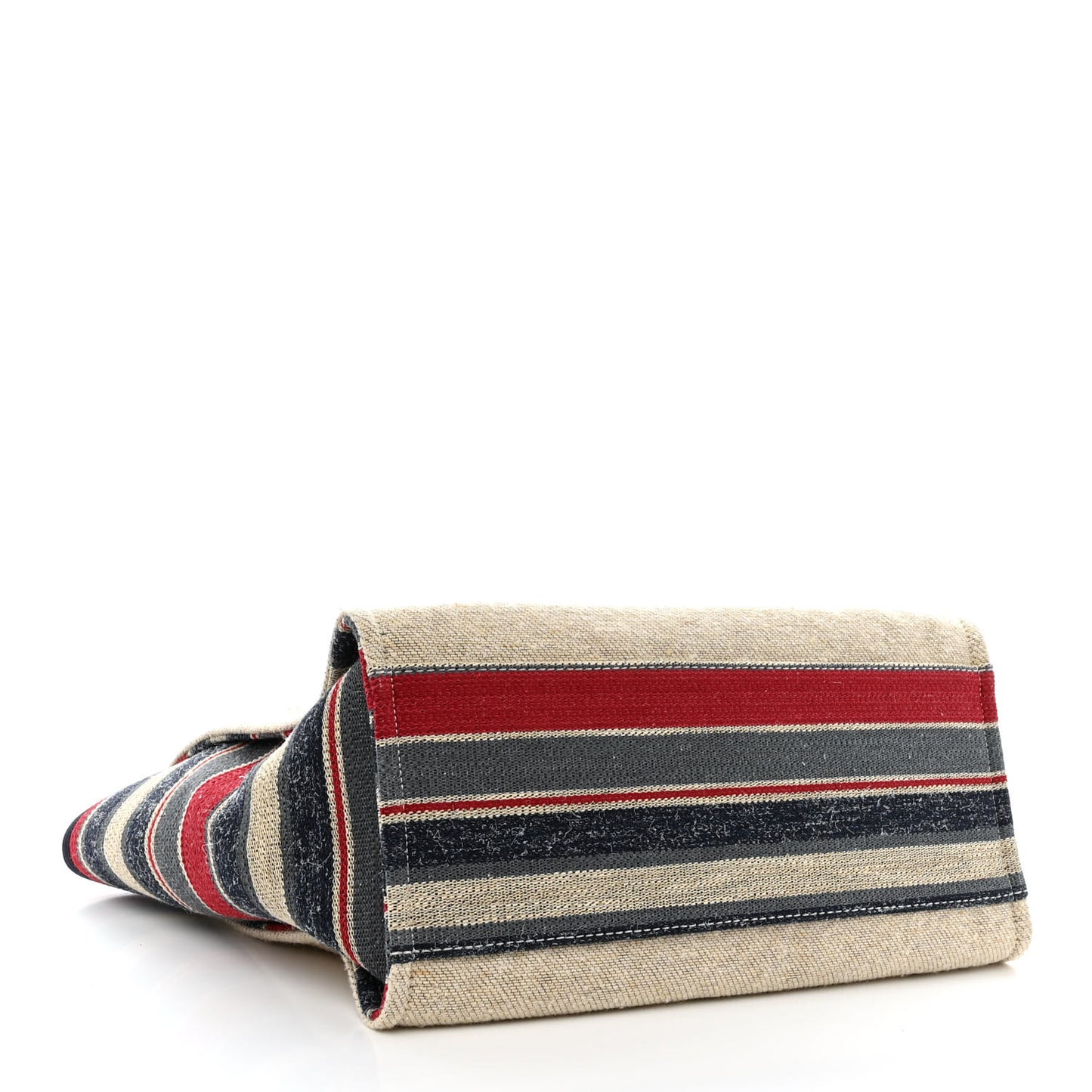 Striped Canvas Medium Deauville Tote Beige