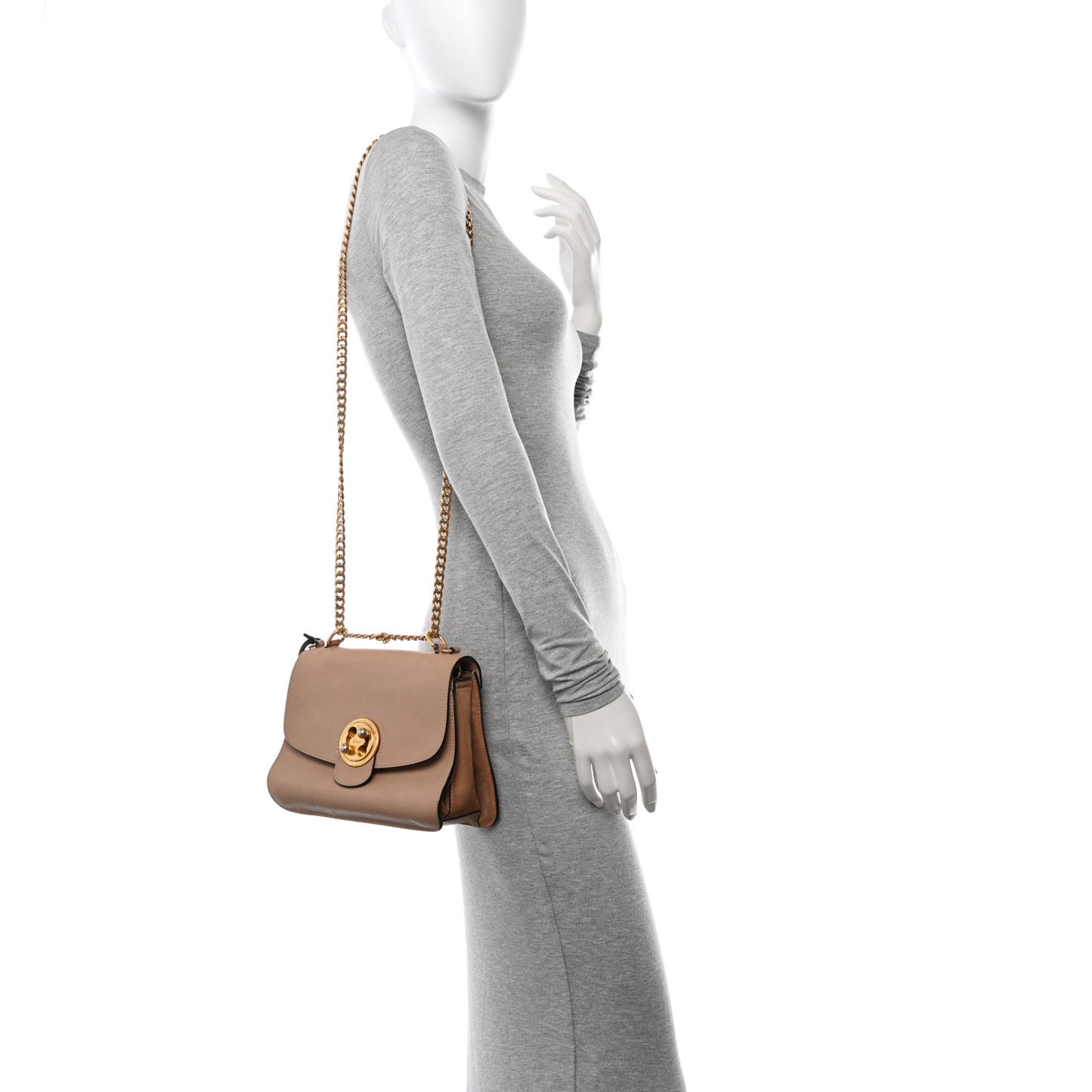 Goatskin Medium Mily Shoulder Bag Biscotti Beige