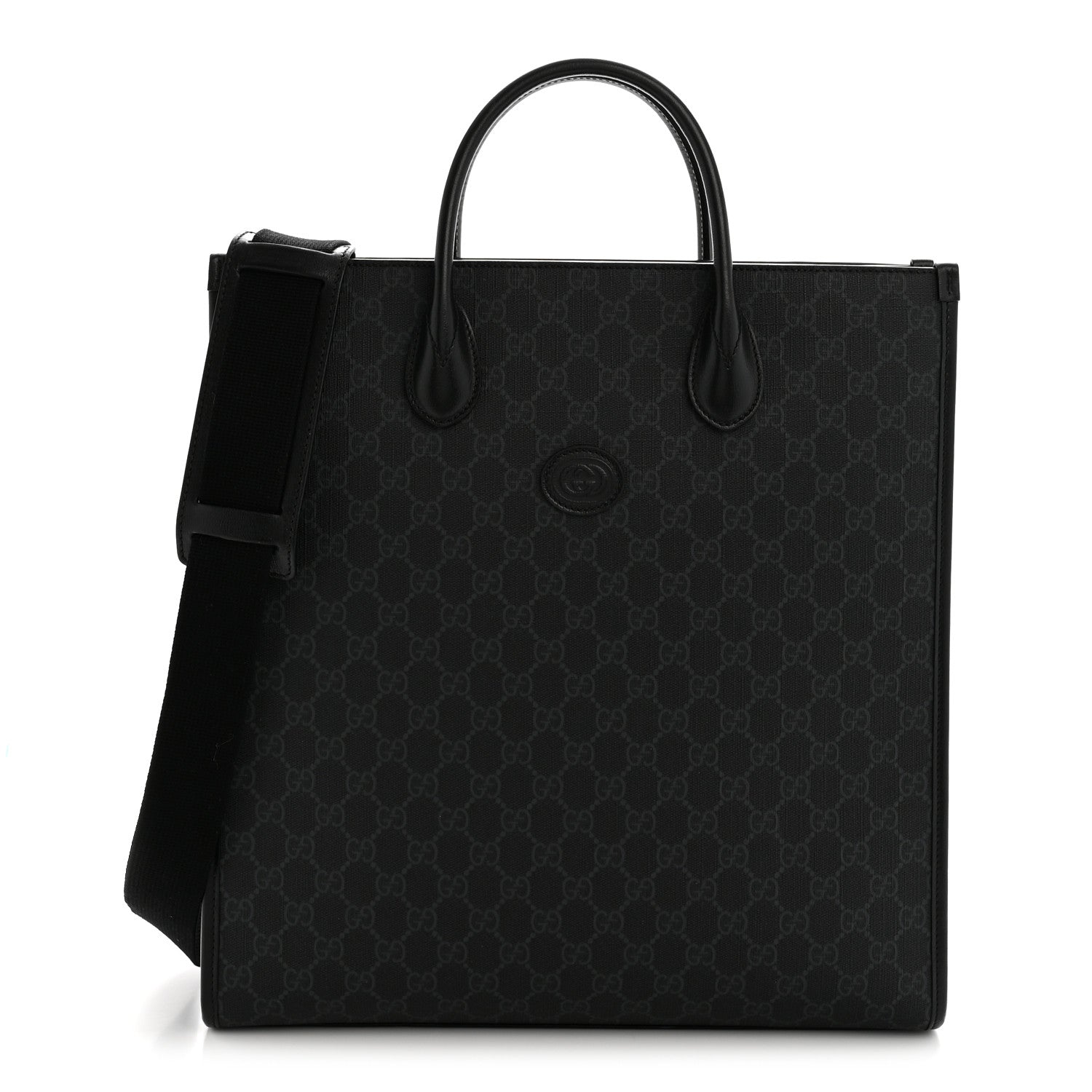 GUCCI スエードバッグ 黒 Gucci Large GG Supreme Interlocking G Briefcase - Luxe Du Jour