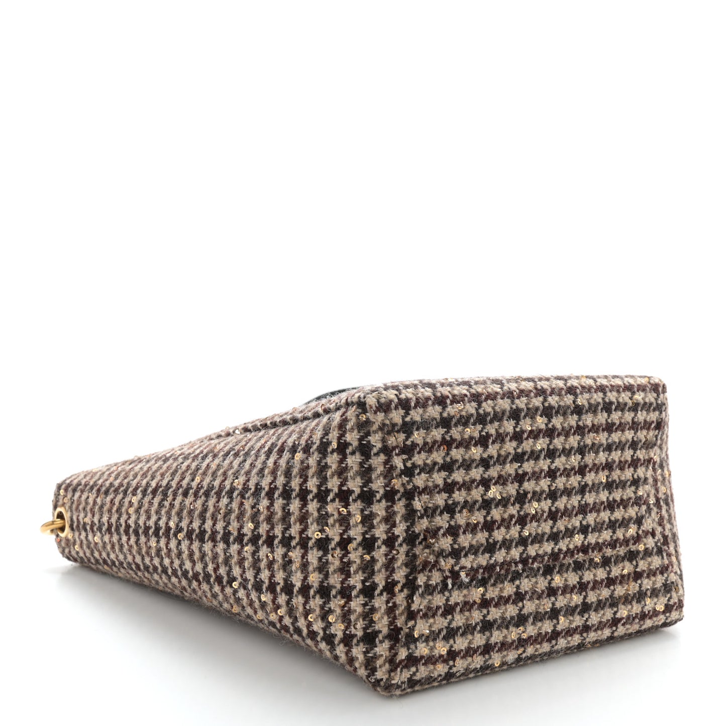 Tweed Small Sangle Bucket Bag Beige