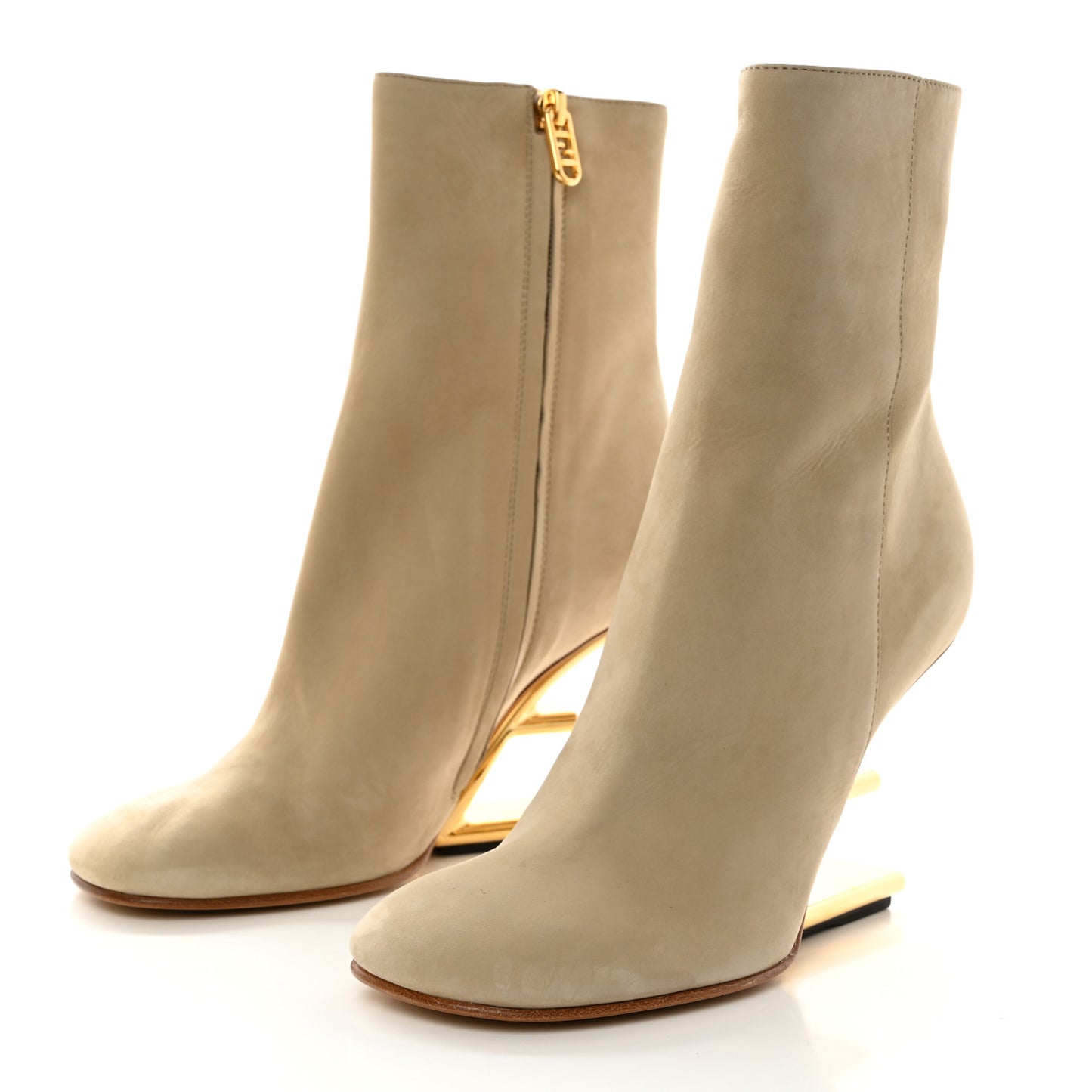 Nubuck Fendi First 95mm Ankle Boots 36 Roger