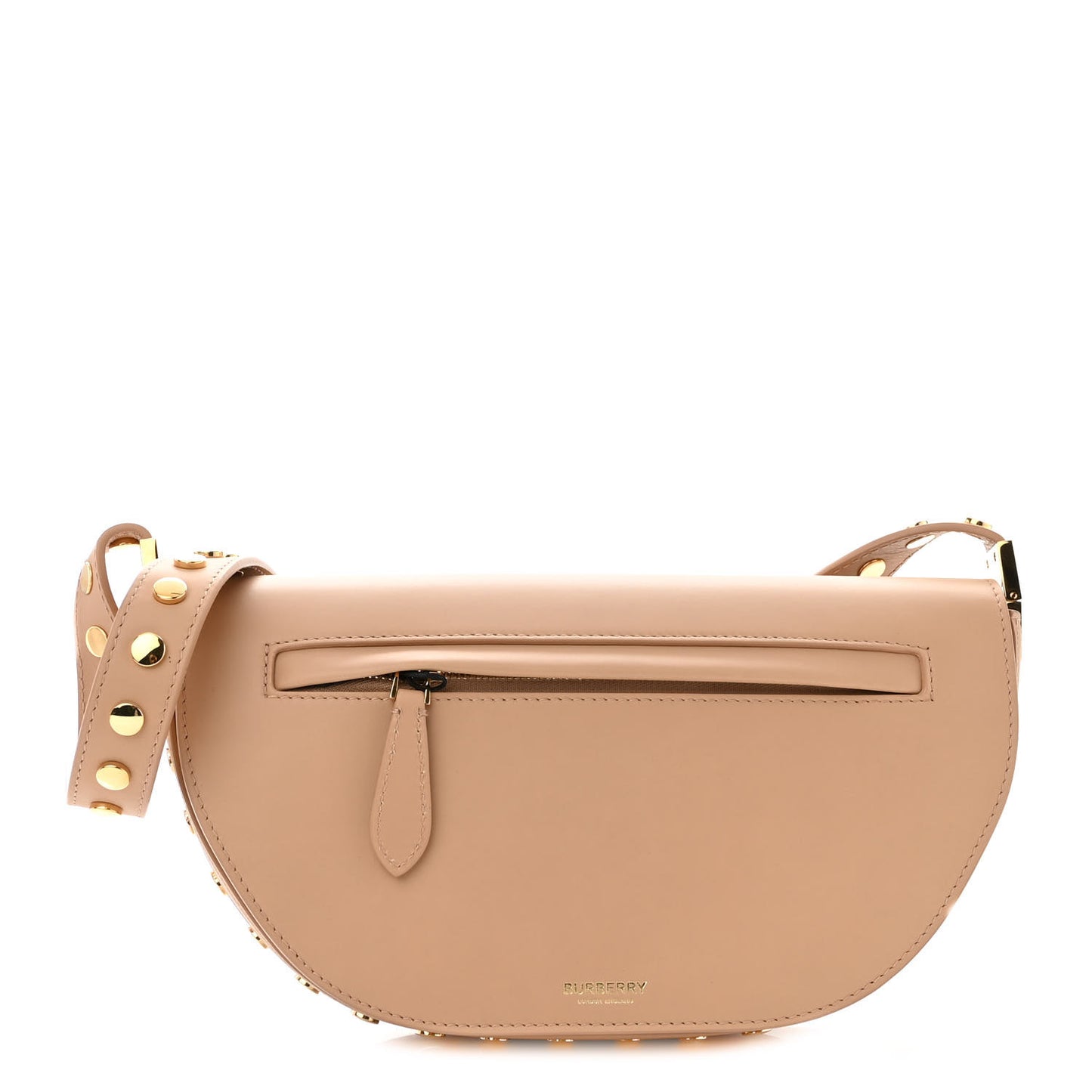 Calfskin Studded Small Olympia Shoulder Bag Cool Beige