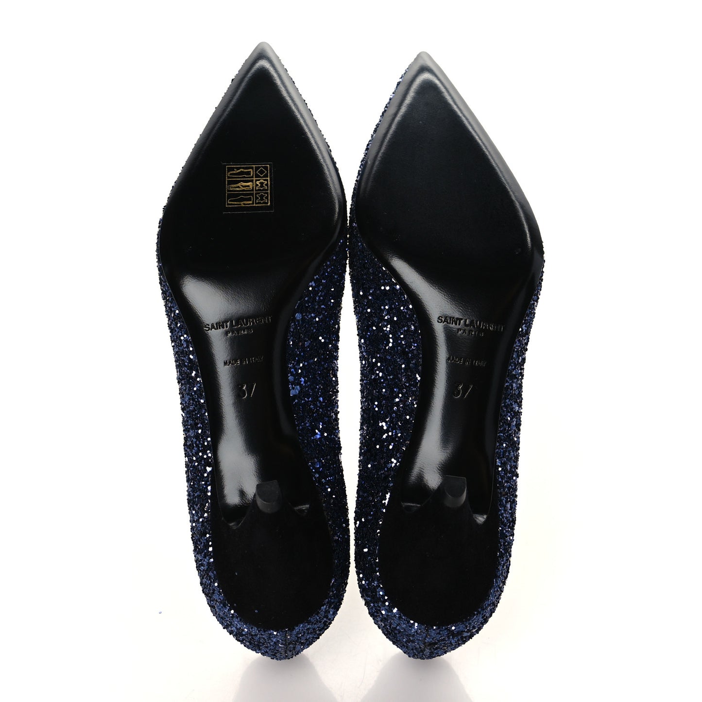 Charlotte Glitter Point-toe Kitten-Heel Pumps 37 Blue
