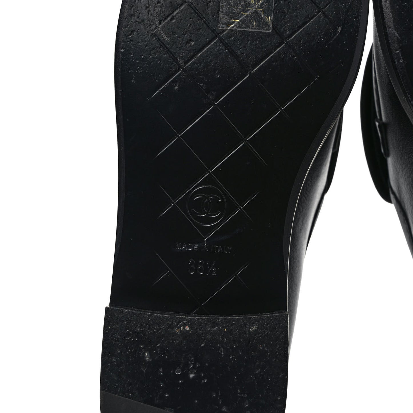 Lambskin Quilted CC Turnlock Loafers 38.5 Black