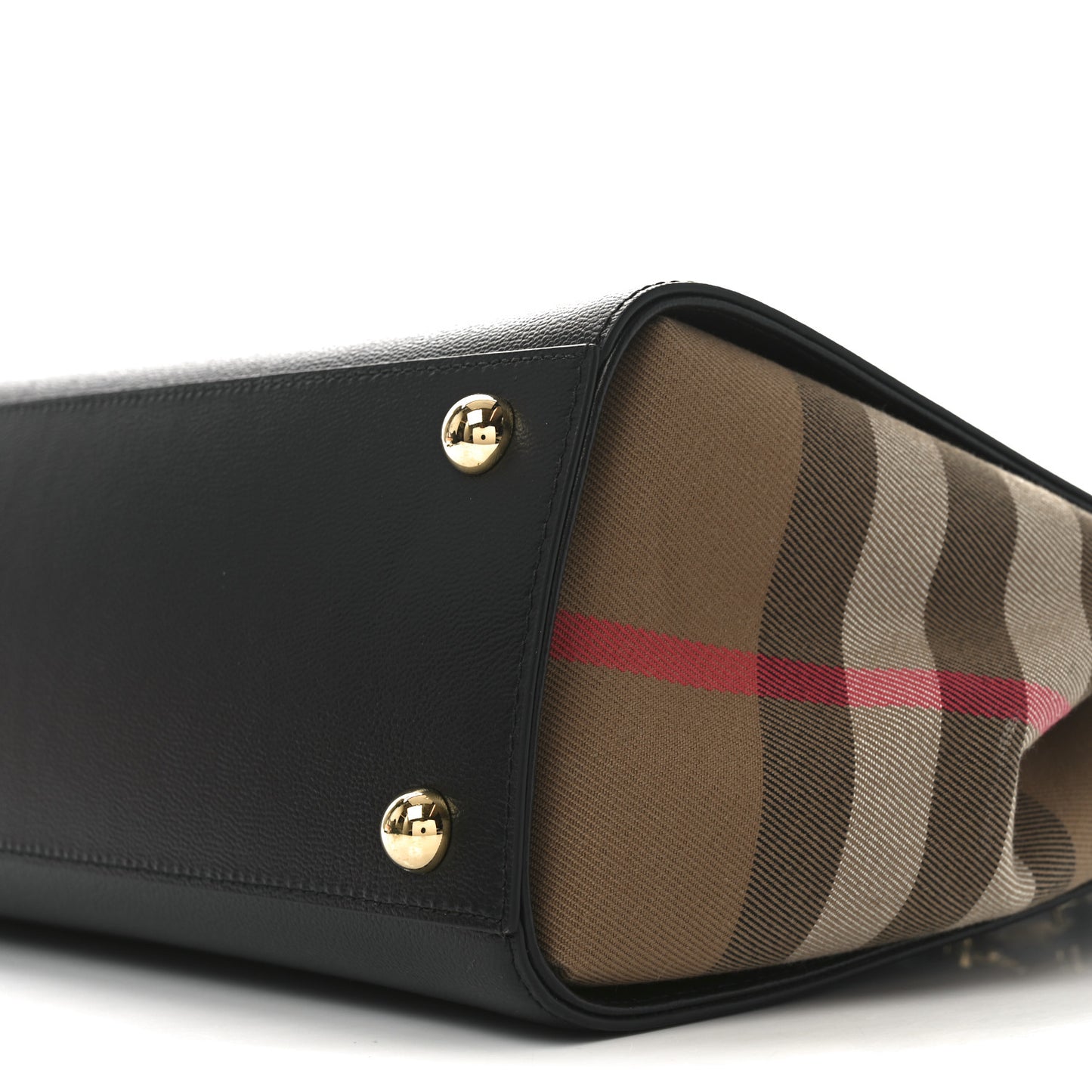 Derby Calfskin House Check Medium Banner Tote Black