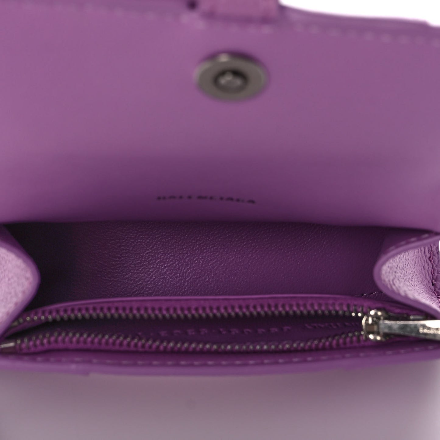 Grained Calfskin Tonal B Hourglass Chain Cardholder Lilac