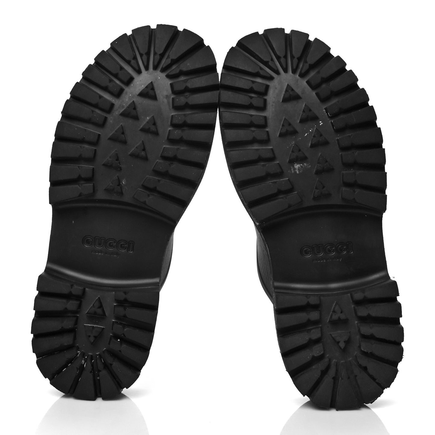 Rubber GG Monogram Perforated Elea Platform 55mm Lug Sole Sandals 40 Black