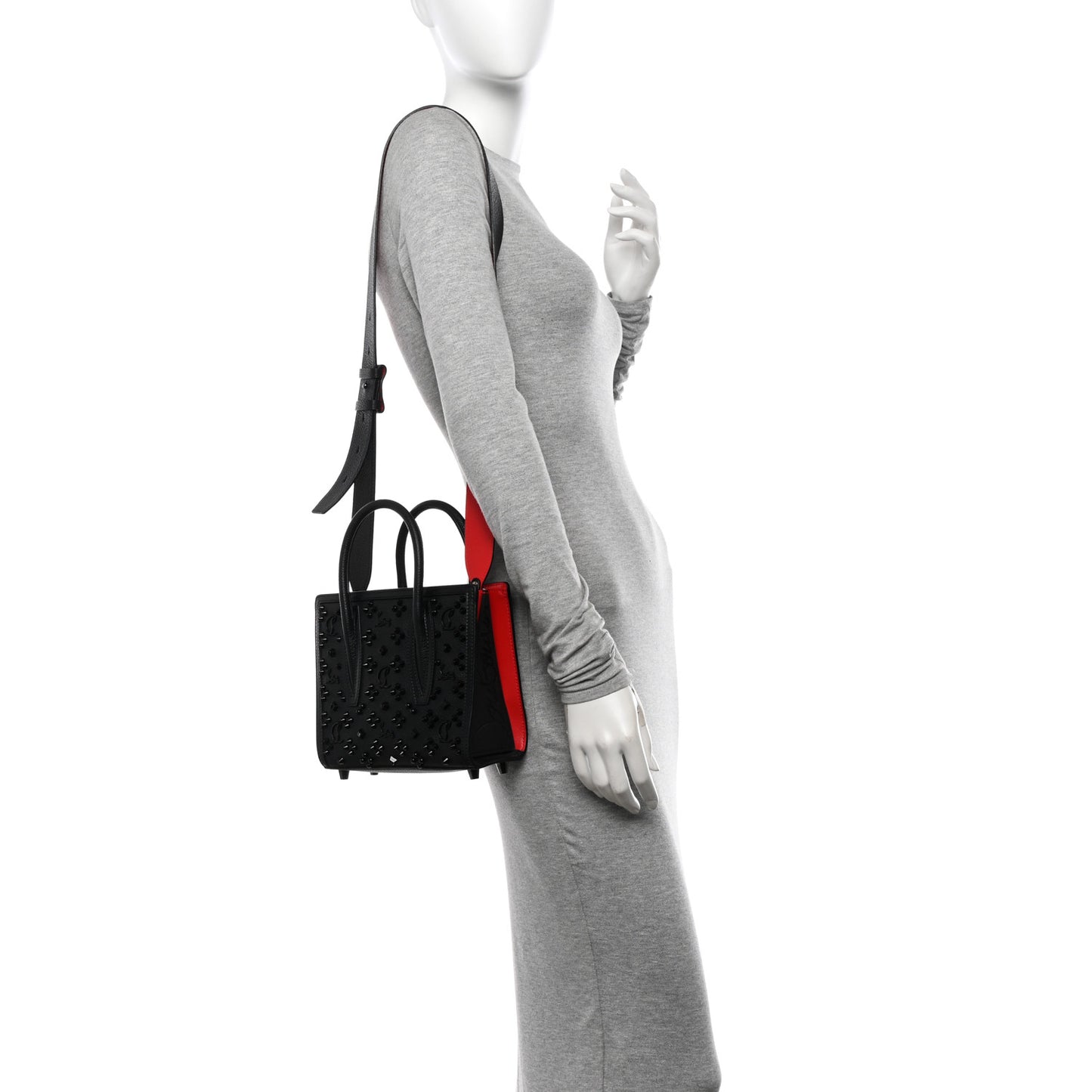 Calfskin Spikes Loubinthesky Mini Paloma Black