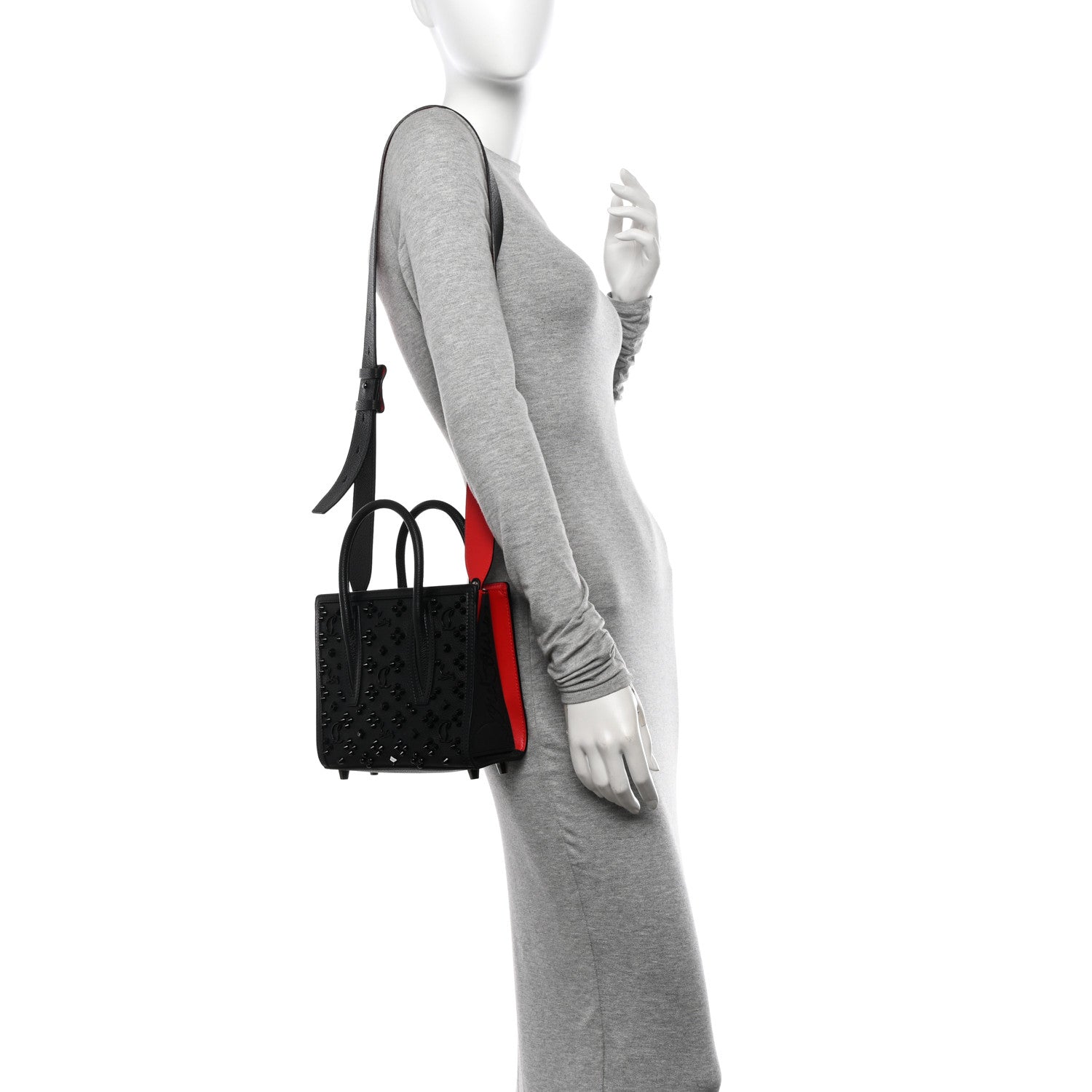 Christian Louboutin Calfskin Spikes Loubinthesky Mini Paloma Black 3 of 10