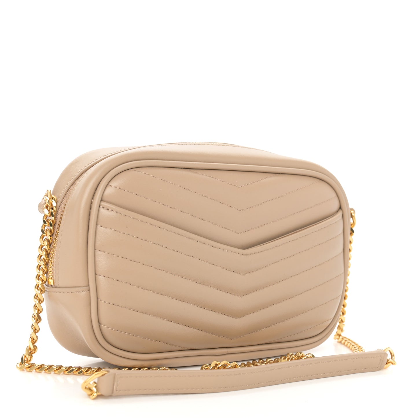 Grain De Poudre Matelasse Monogram Mini Lou Camera Bag Dark Beige