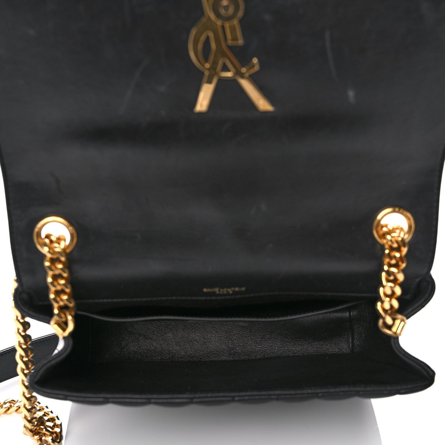Lambskin Matelasse Monogram Large Vicky Chain Bag Black