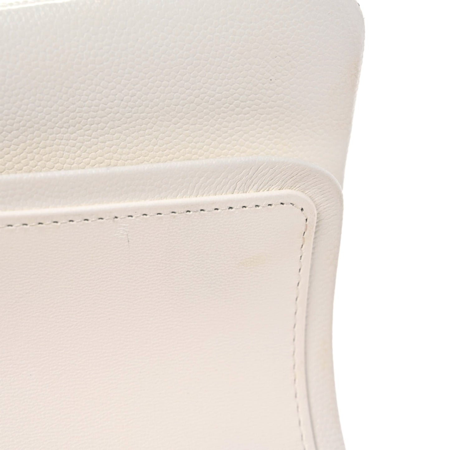Caviar Quilted Small Double Flap White