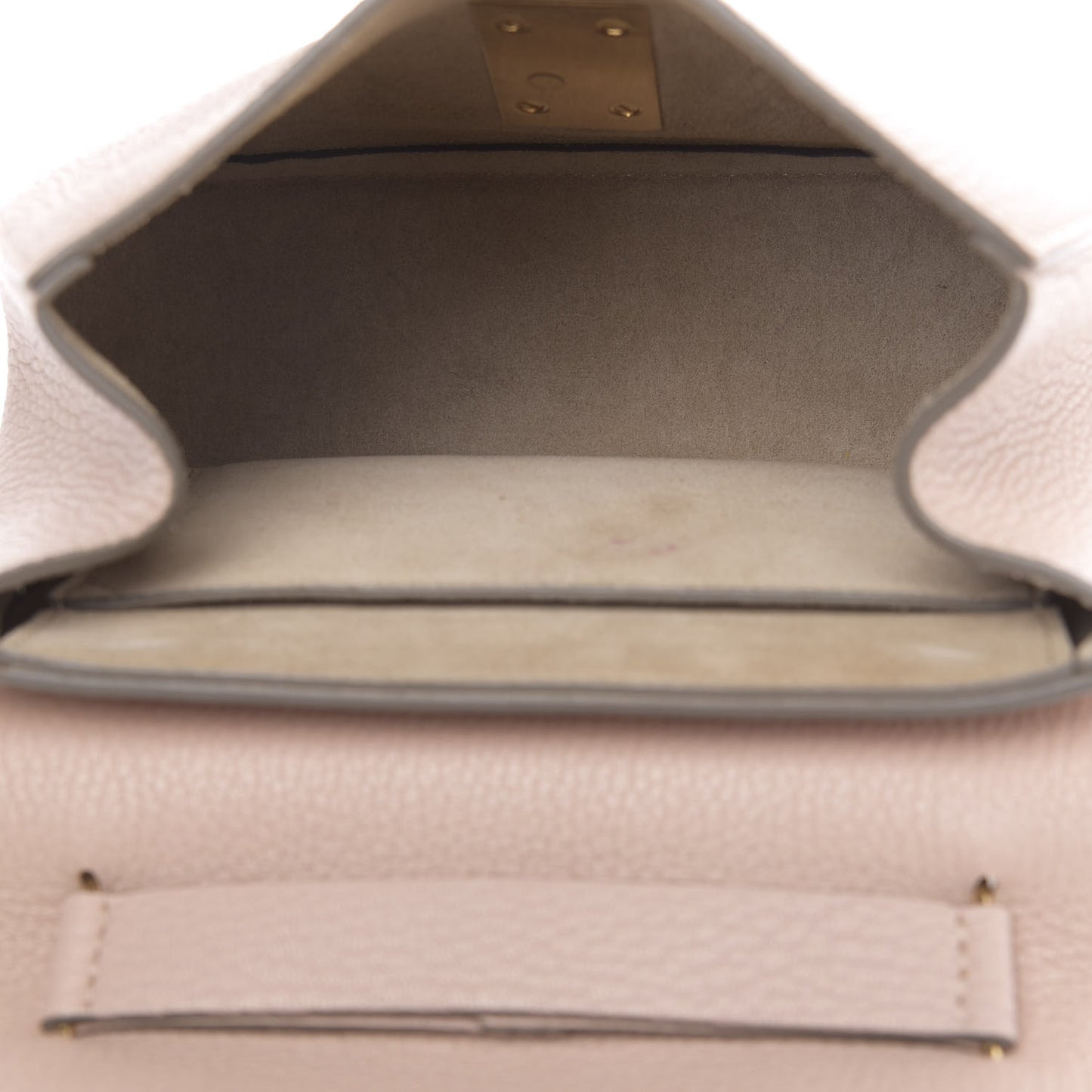 Grained Lambskin Mini Drew Shoulder Bag Cement Pink