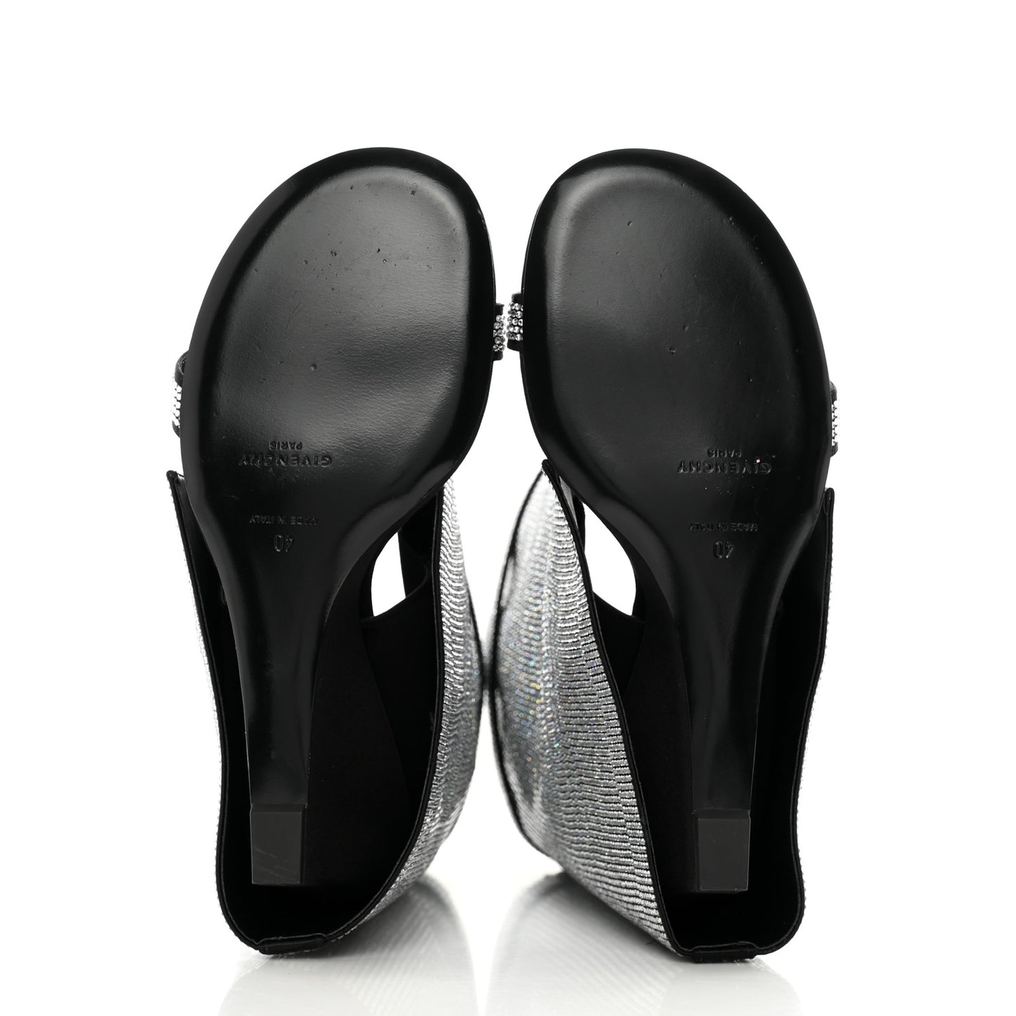Strass Shark Lock Sandals 38 Silvery