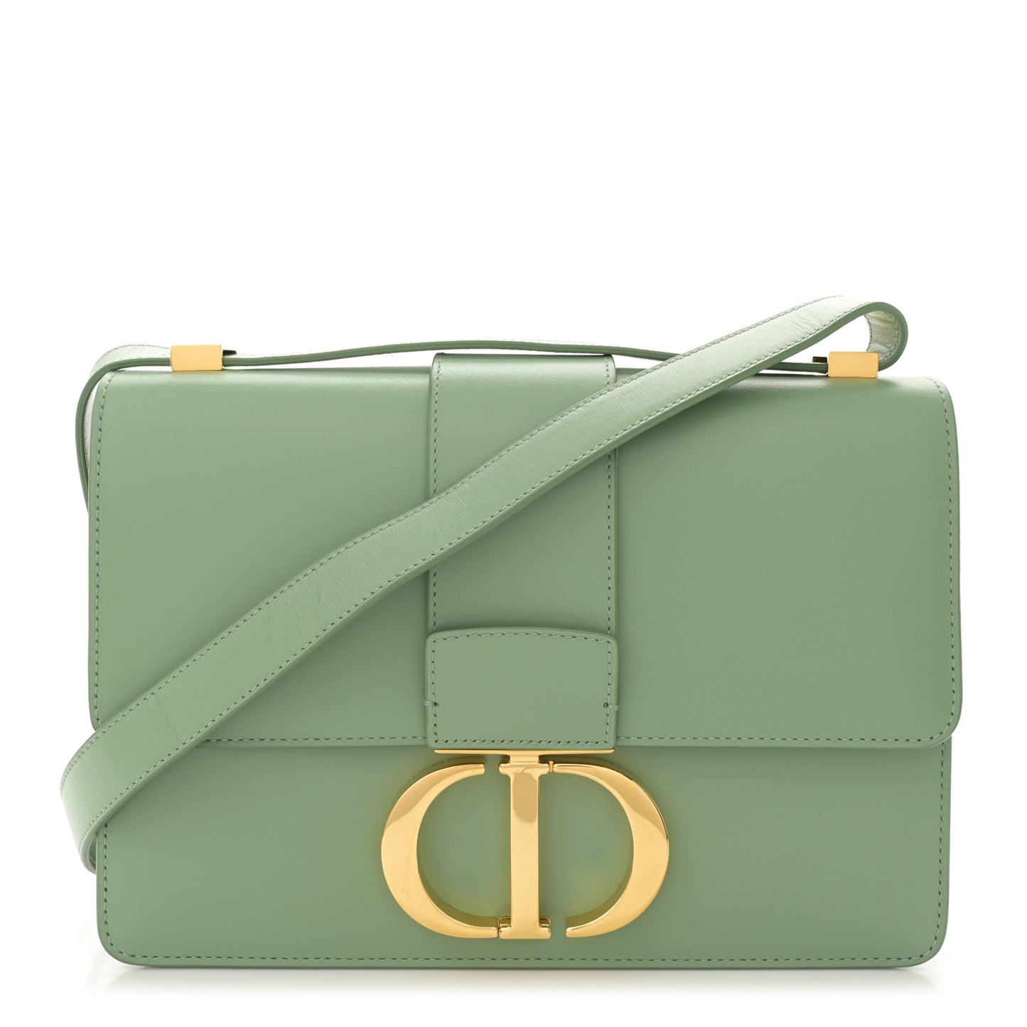 Smooth Calfskin 30 Montaigne Flap Bag Mint Green