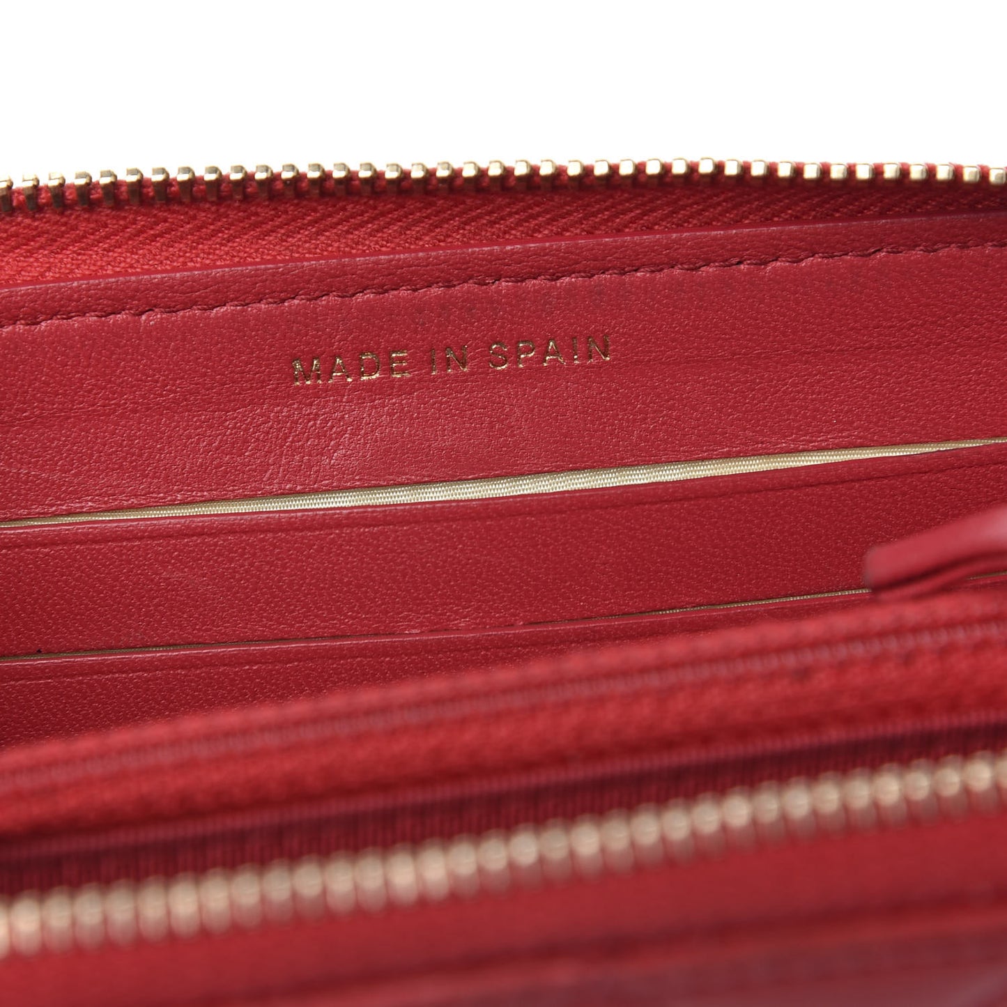Lambskin Quilted Small Zip Around Wallet Red