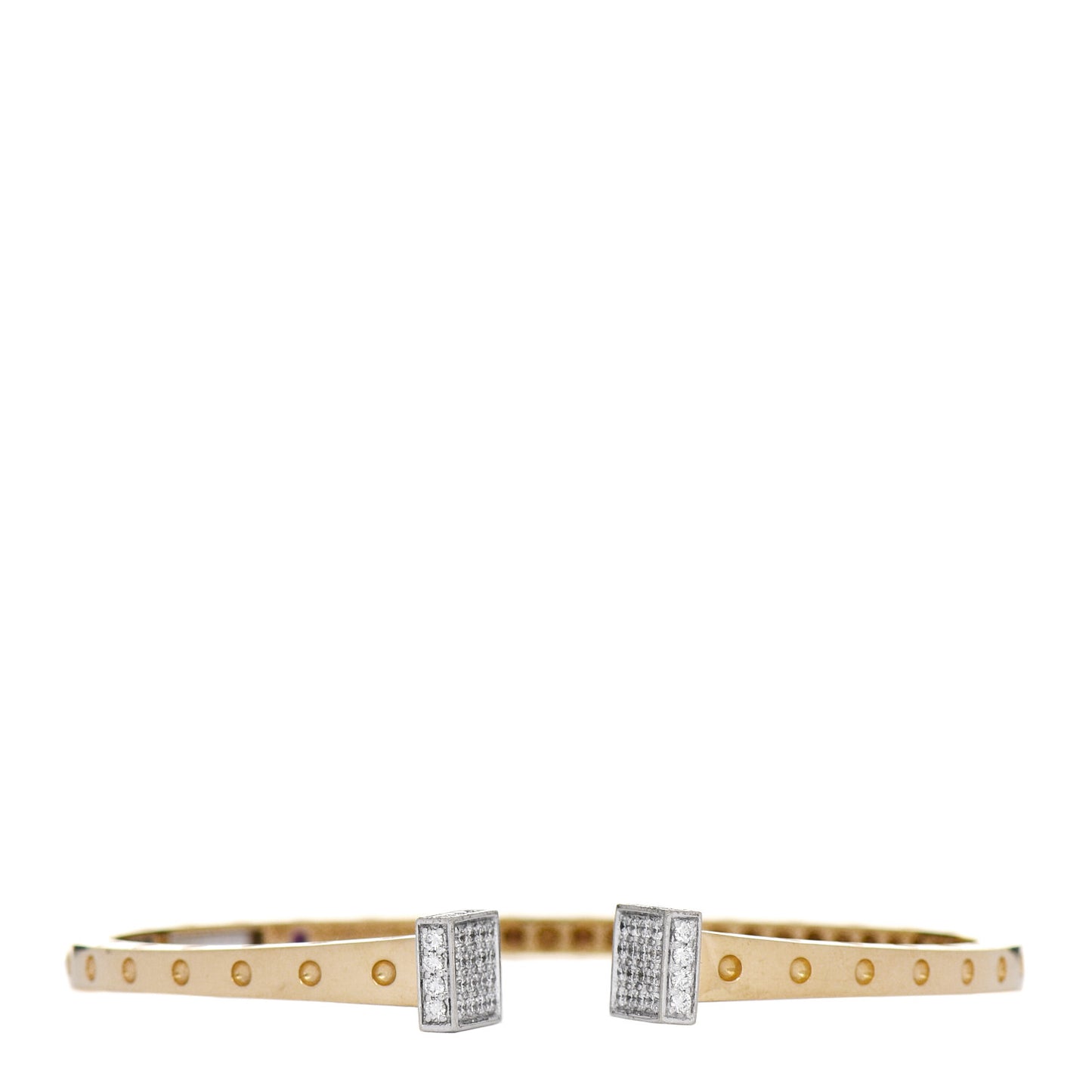 18K Yellow White Gold Diamond Pois Moi Chiodo Cuff Bracelet