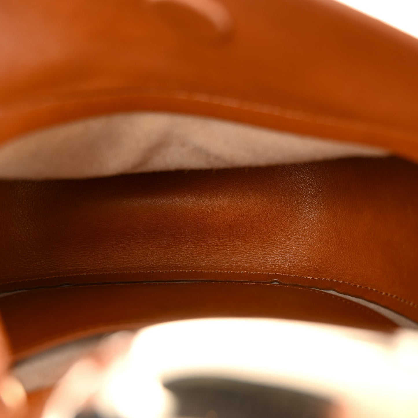 Small Grain Calfskin Kiss Bag Arizona Brown