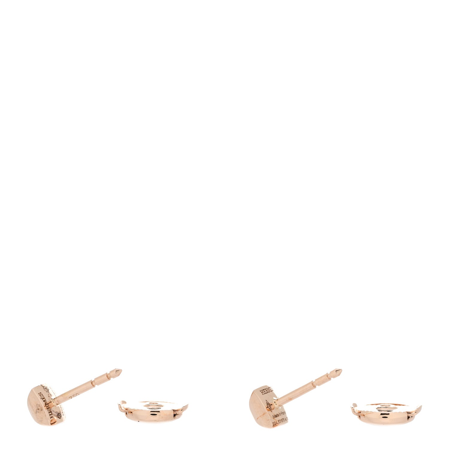 Hermes 18K Rose Gold Clou d'H Stud Earrings 3 of 6
