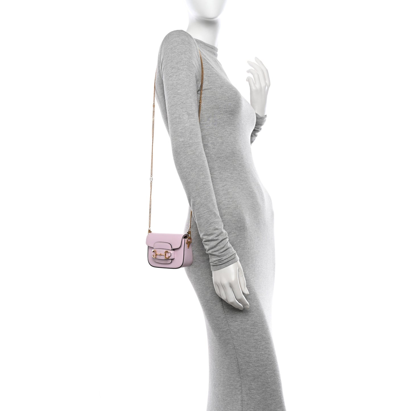 Calfskin Horsebit 1955 Super Mini Crossbody Bag Light Pink