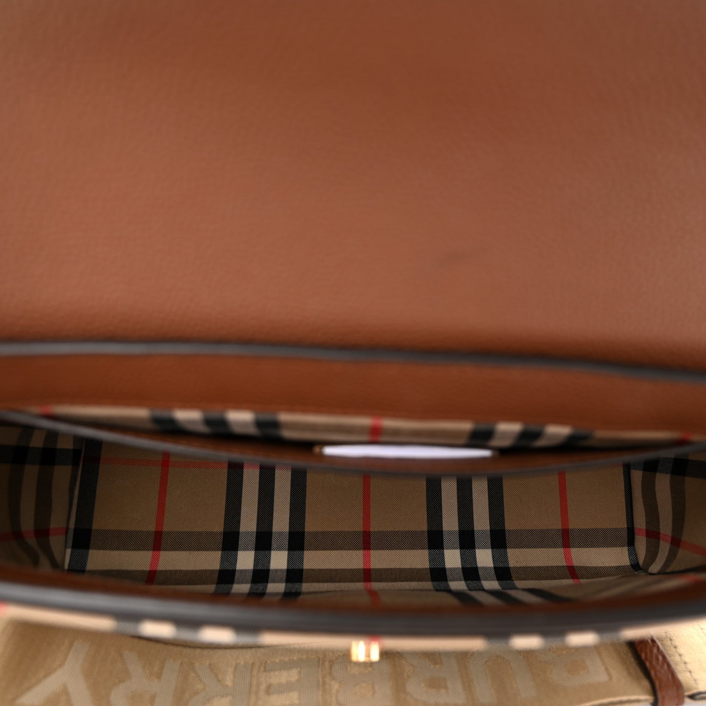 Grainy Calfskin Vintage Check Note Crossbody Bag Malt Brown