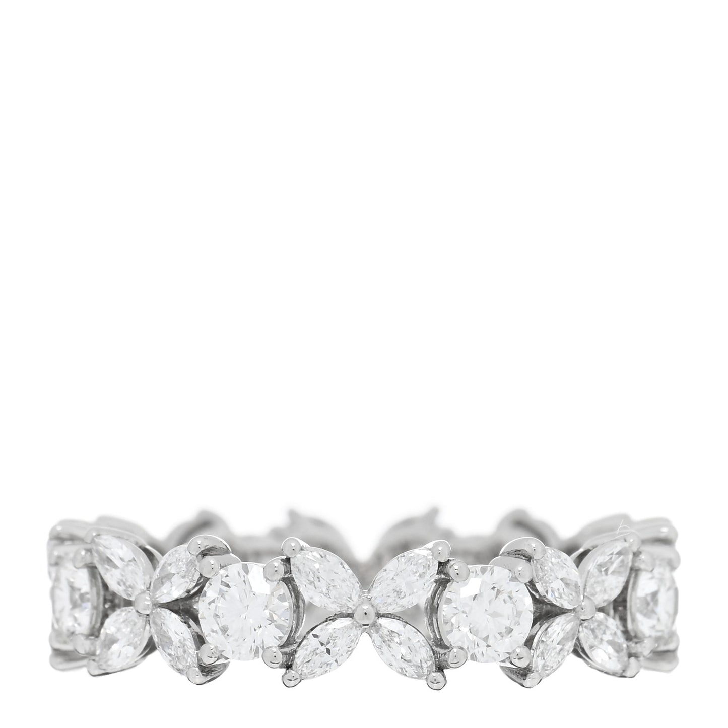 Platinum Diamond Victoria Alternating Band Ring 54 7