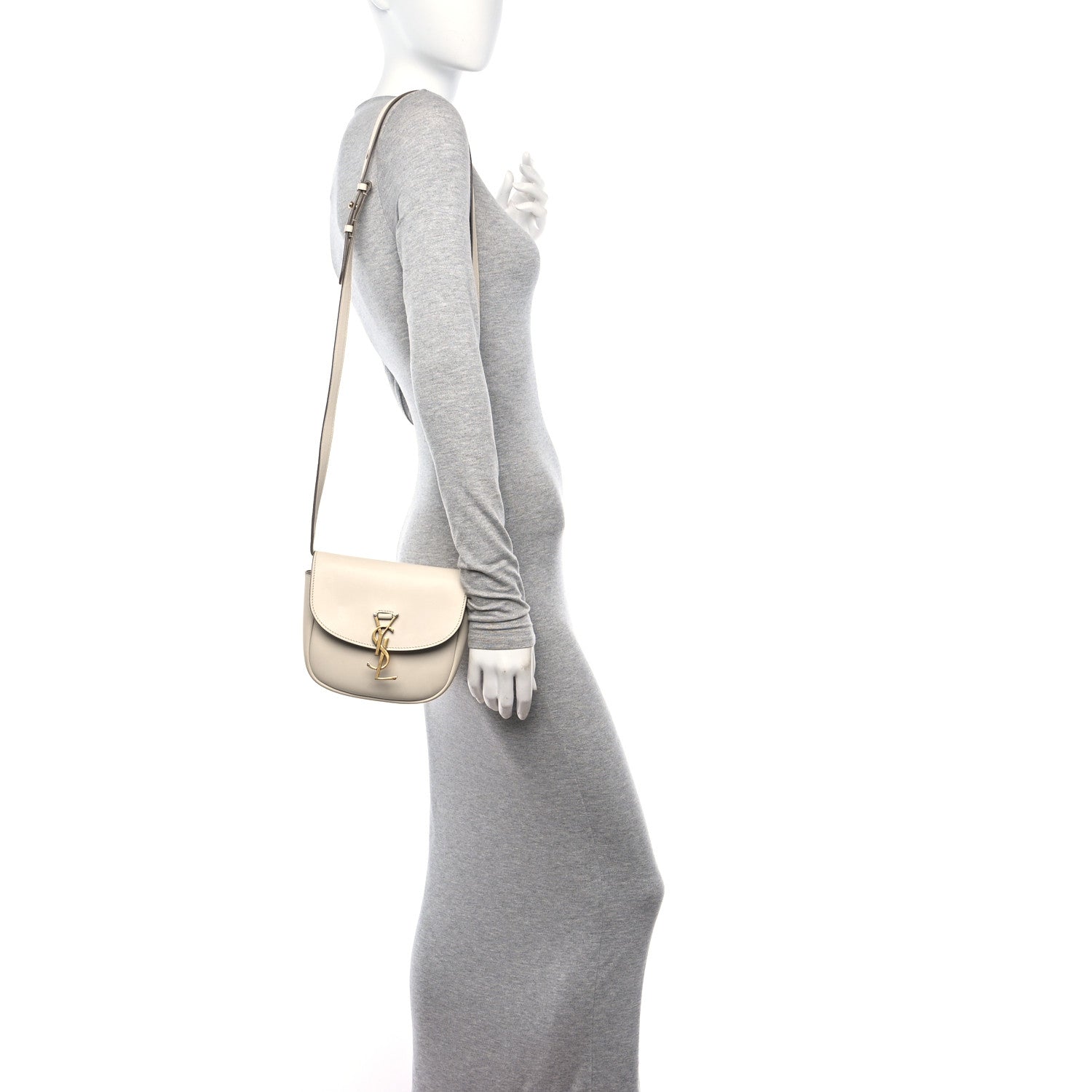 Saint Laurent Smooth Calfskin Small Kaia Satchel Latte 2 of 16