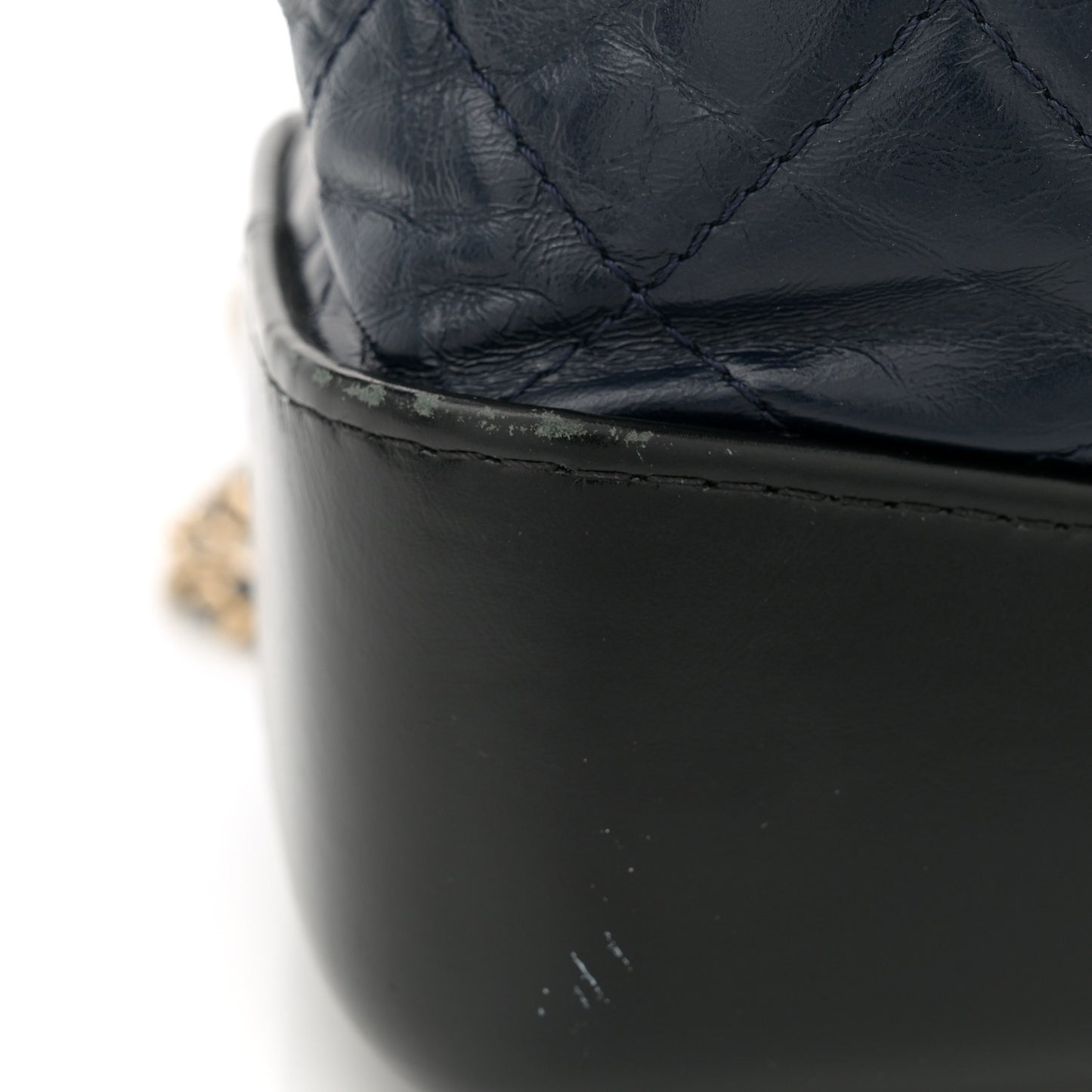 Aged Calfskin Quilted Gabrielle Backpack Navy Black