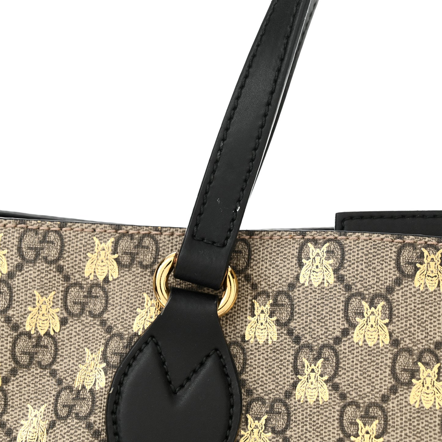 Soft GG Supreme Monogram Bees Medium Crossbody Tote Beige Oro Black