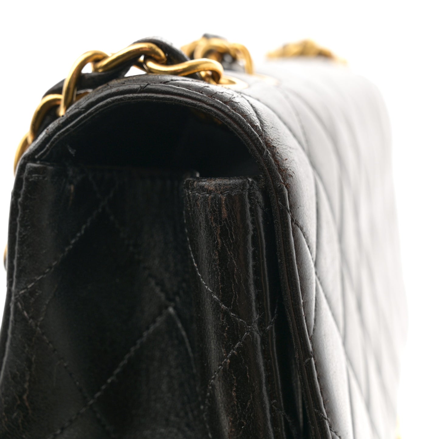 Lambskin Quilted Jumbo Single Flap Black