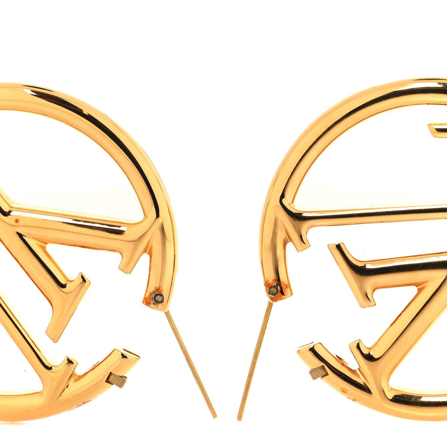 Louis Vuitton Metal Louise Hoop Earrings Gold 3 of 5