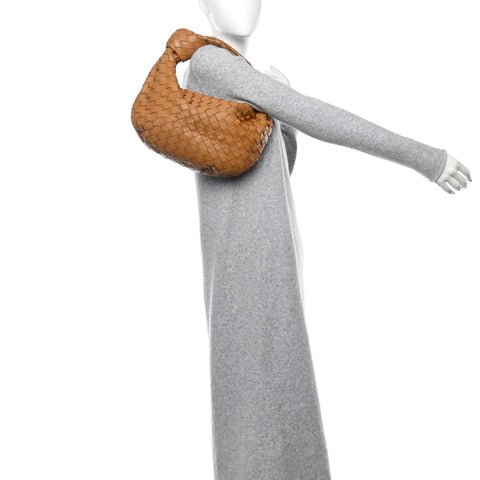Nappa Intrecciato Teen Jodie Hobo Caramel