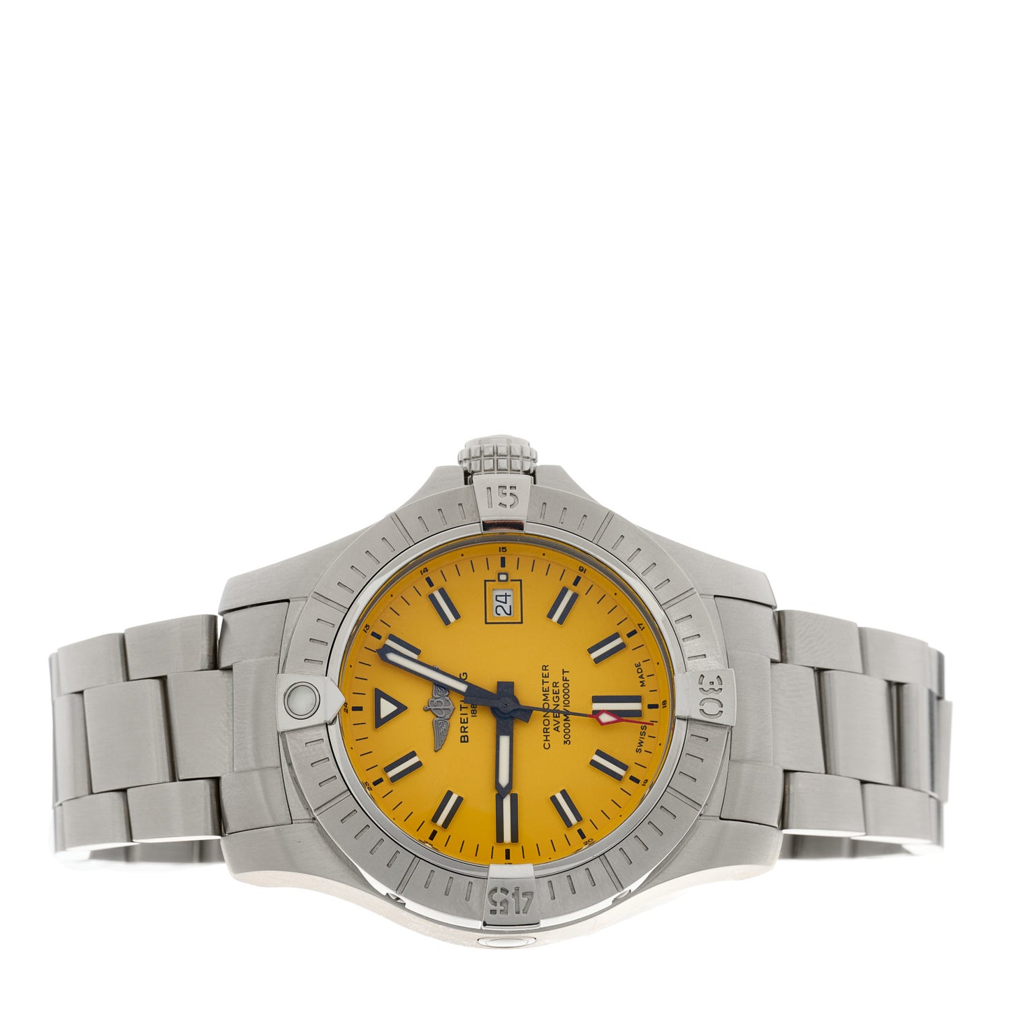 Stainless Steel 45mm Avenger II Seawolf Automatic Watch Yellow A17319