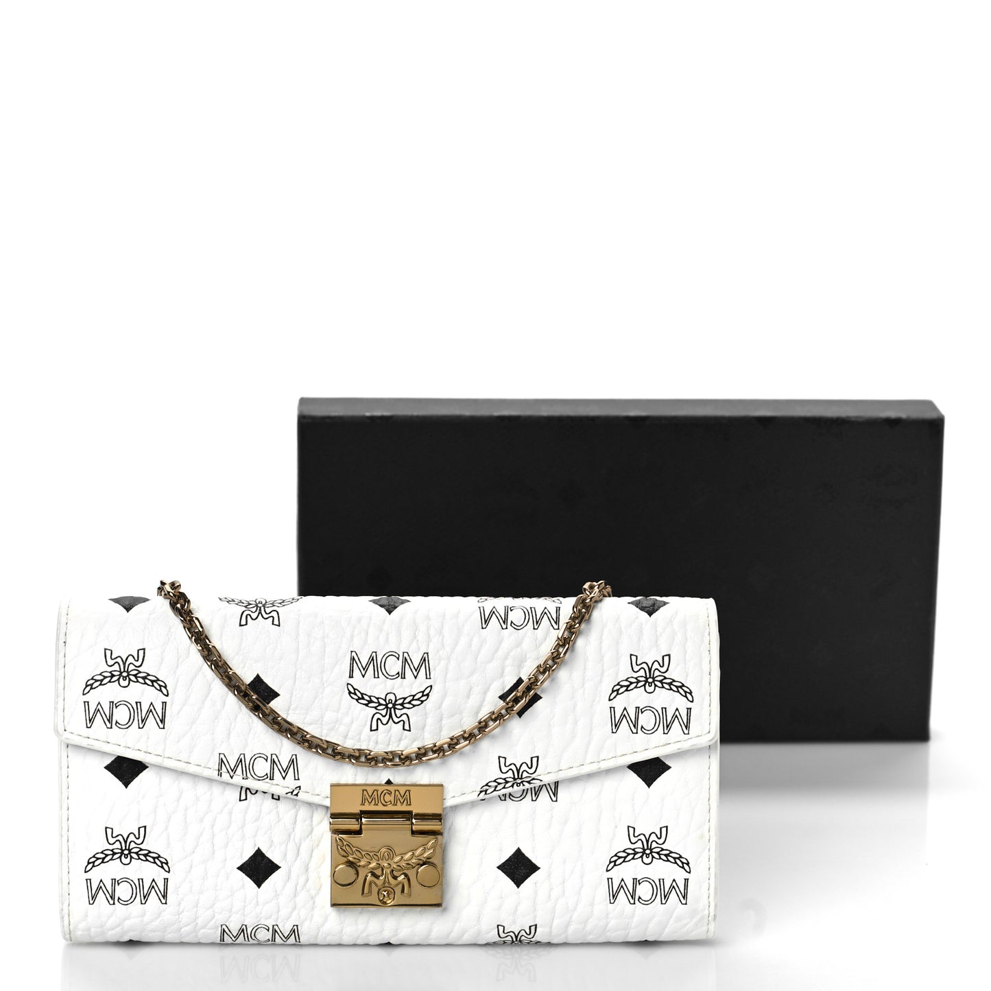 Visetos Large Patricia Wallet On Chain White