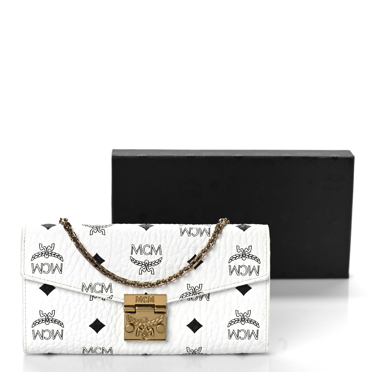 MCM Visetos Large Patricia Wallet On Chain White 9 of 9